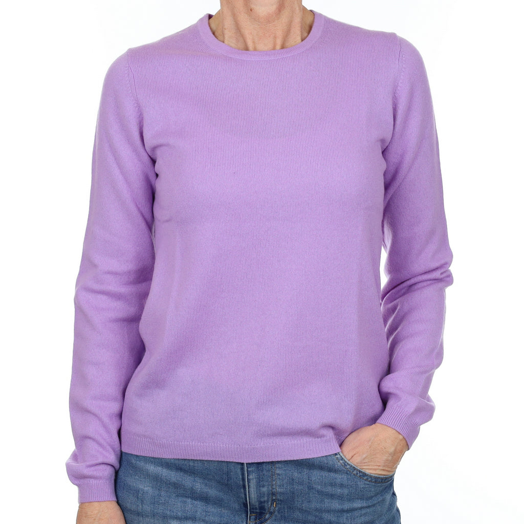 Periwinkle Purple Cashmere Crew Neck Jumper Small