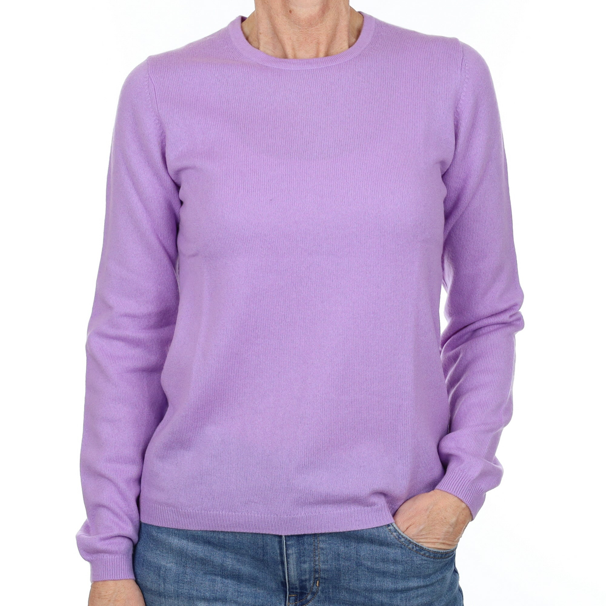 Periwinkle Purple Cashmere Crew Neck Jumper Small