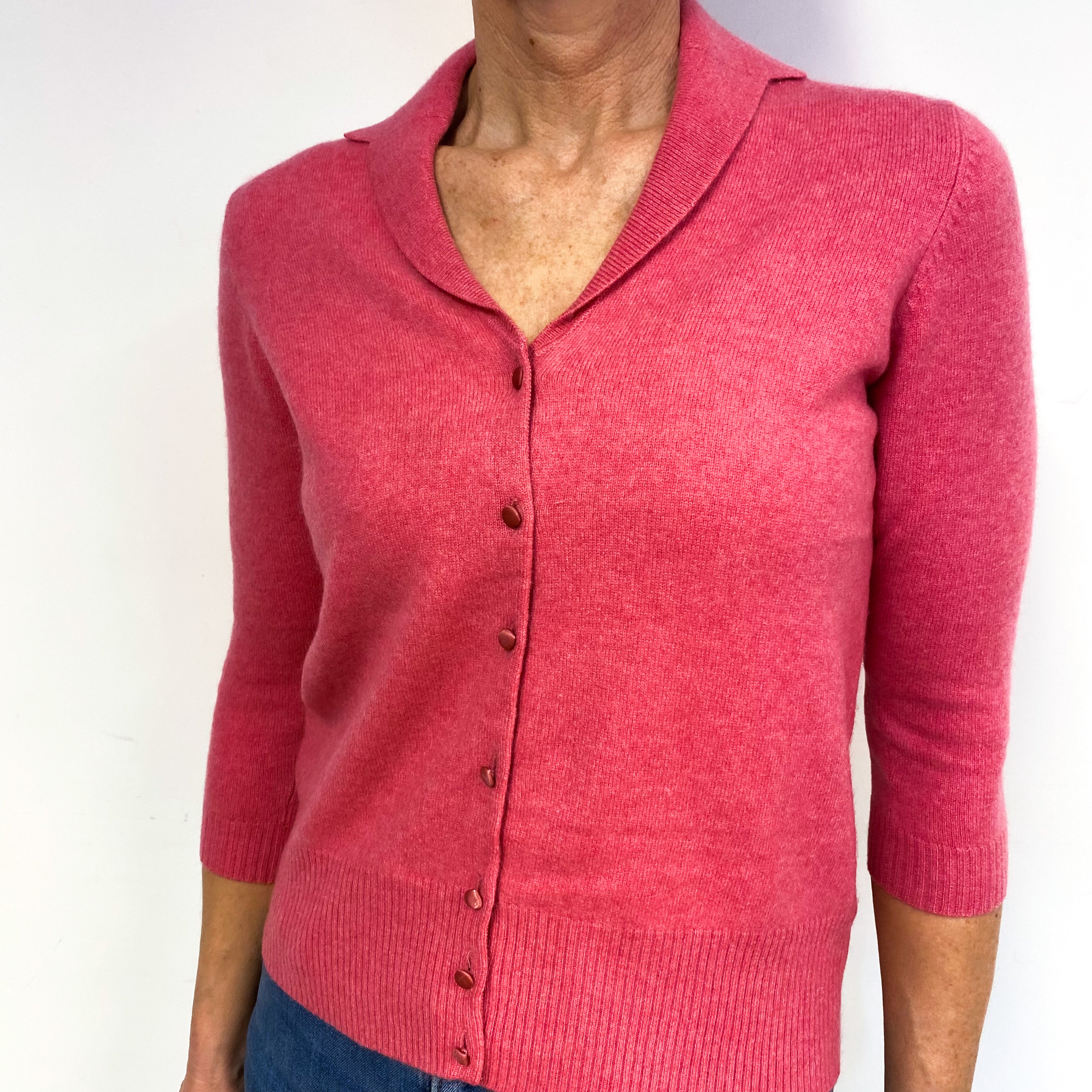 Rose Pink Cashmere Cardigan Medium