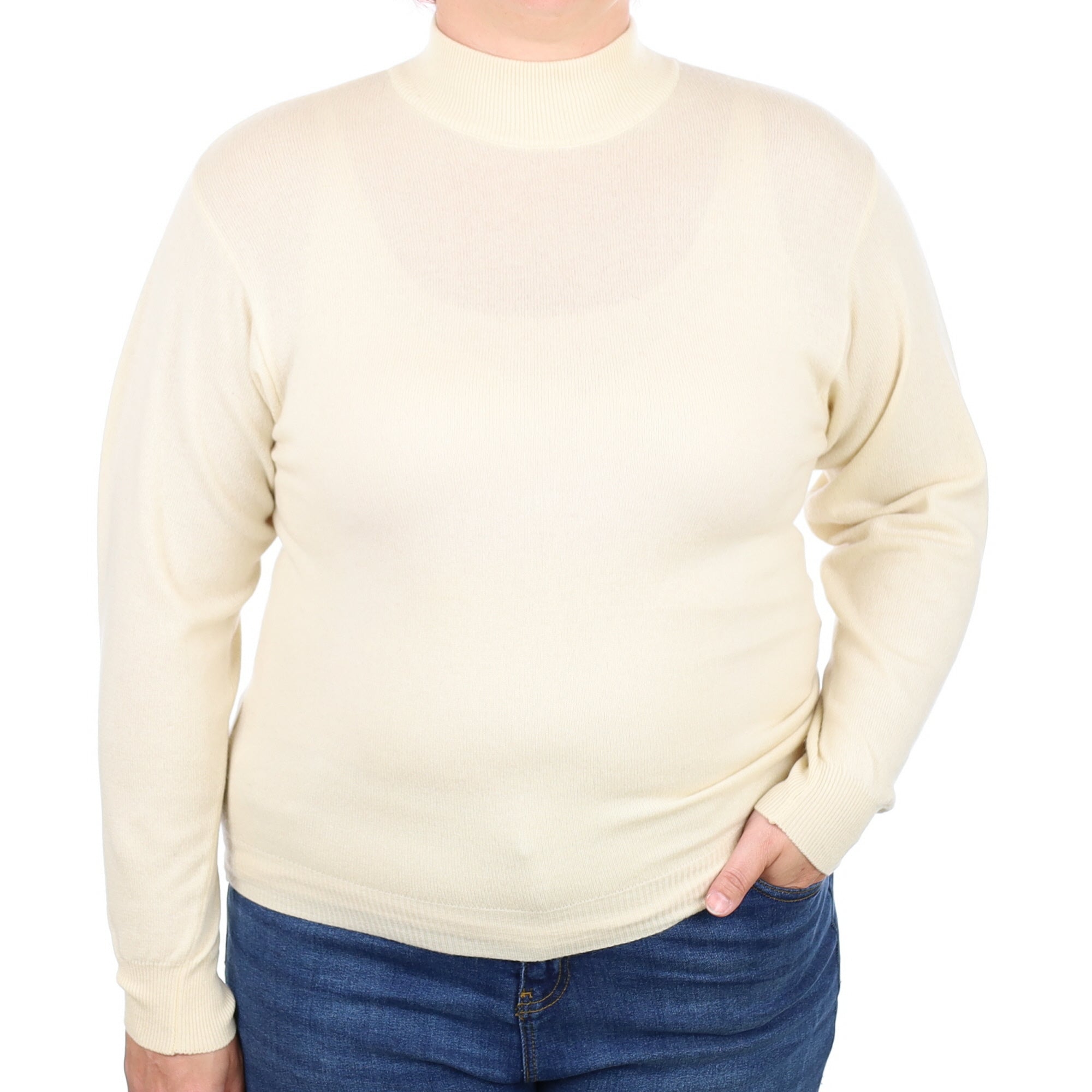 Cream Cashmere Turtle Neck Jumper Large