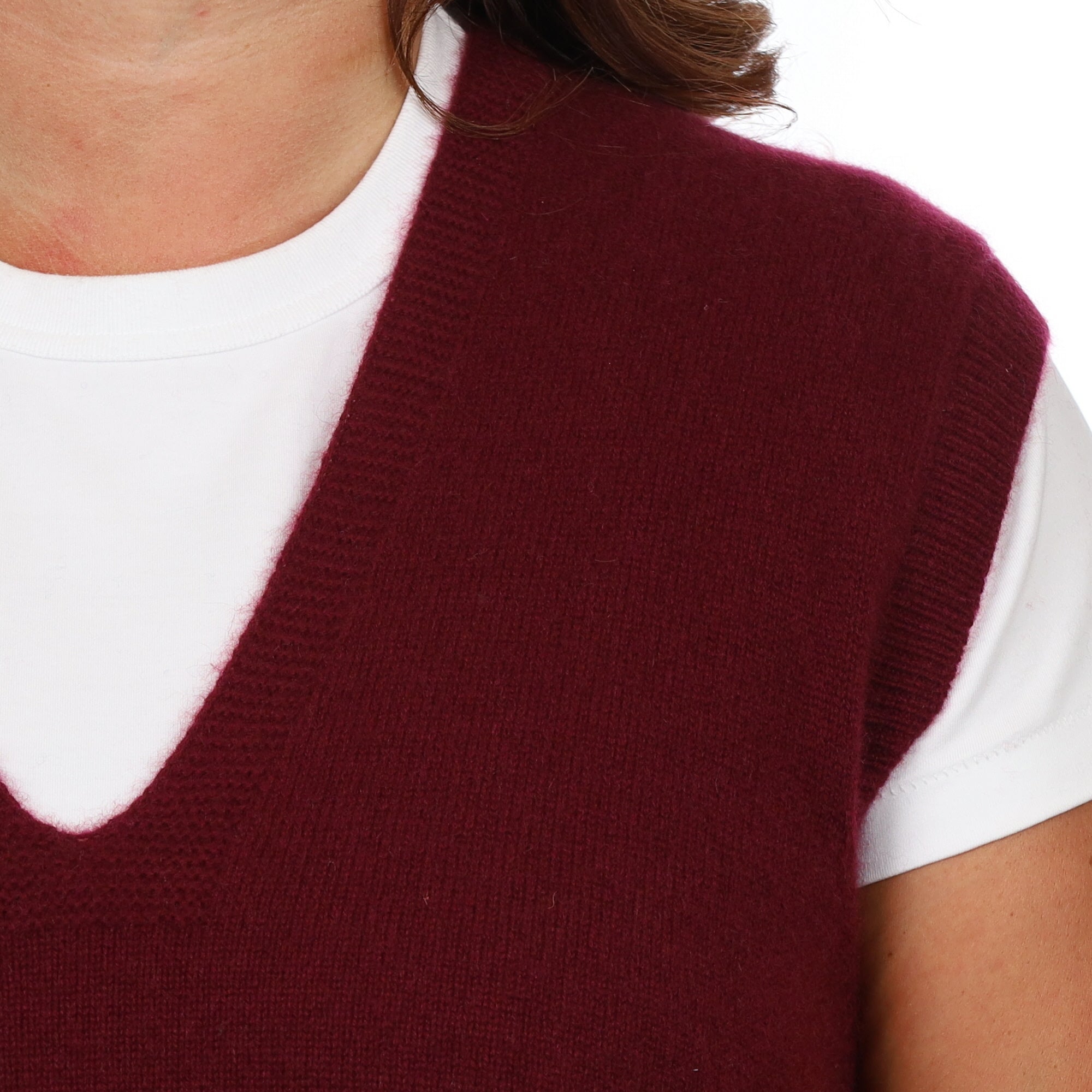 Brand New Rich Wine Luxury Cashmere Tank Top Large UK 16-18