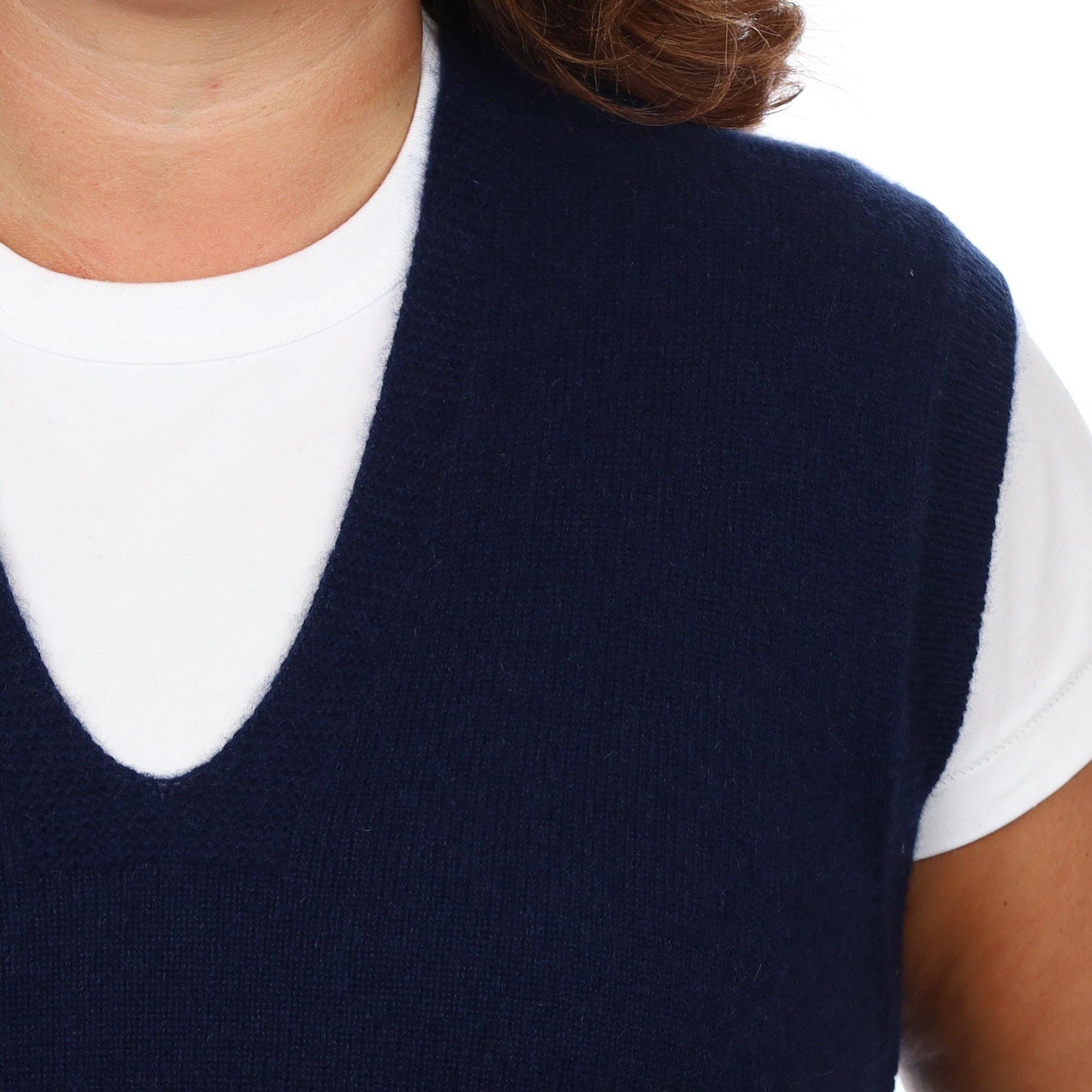 Brand New Navy Luxury Cashmere Tank Top Large UK 16-18