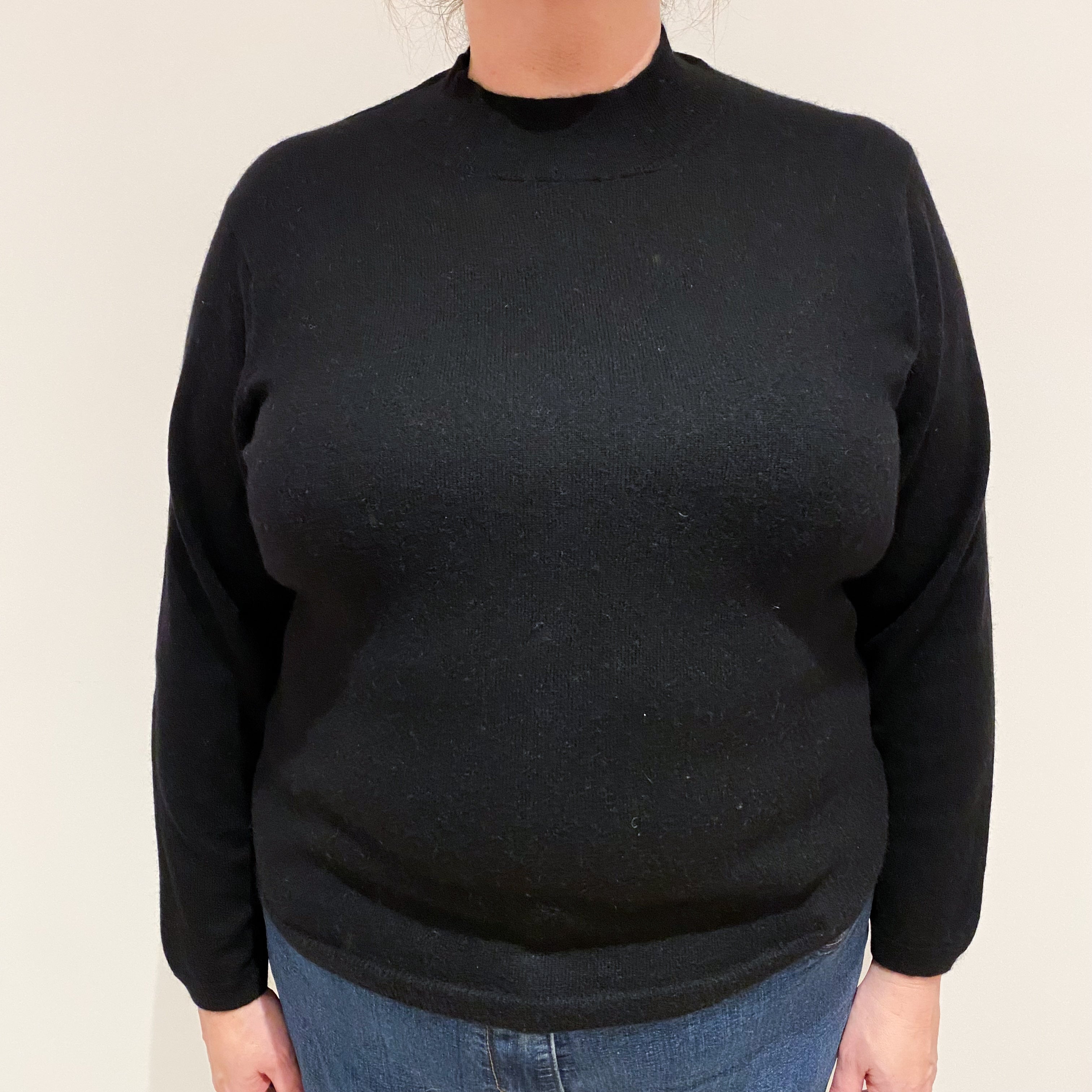 Black Cashmere Turtle Neck Jumper Extra Large
