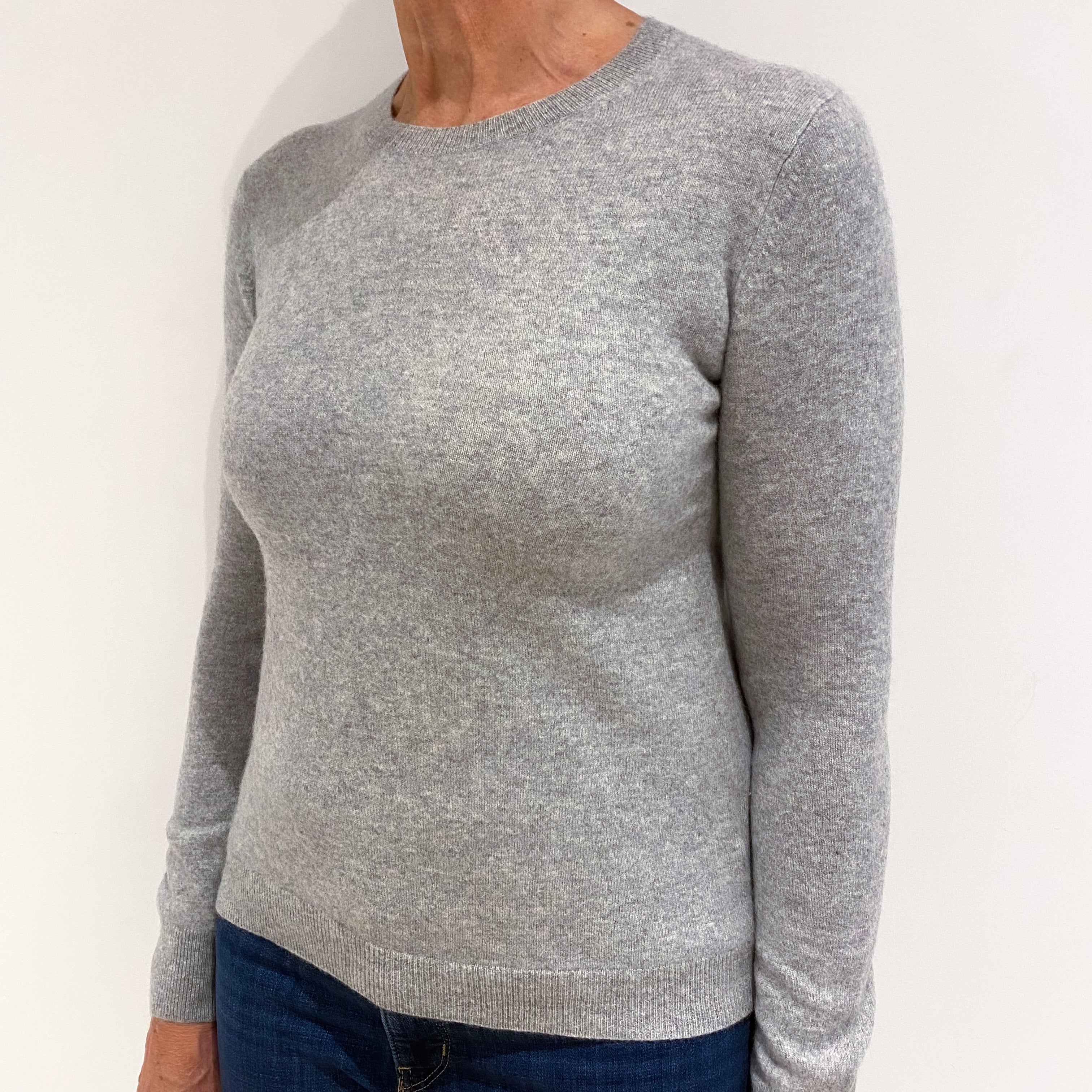 Smoke Grey Cashmere Crew Neck Jumper Medium