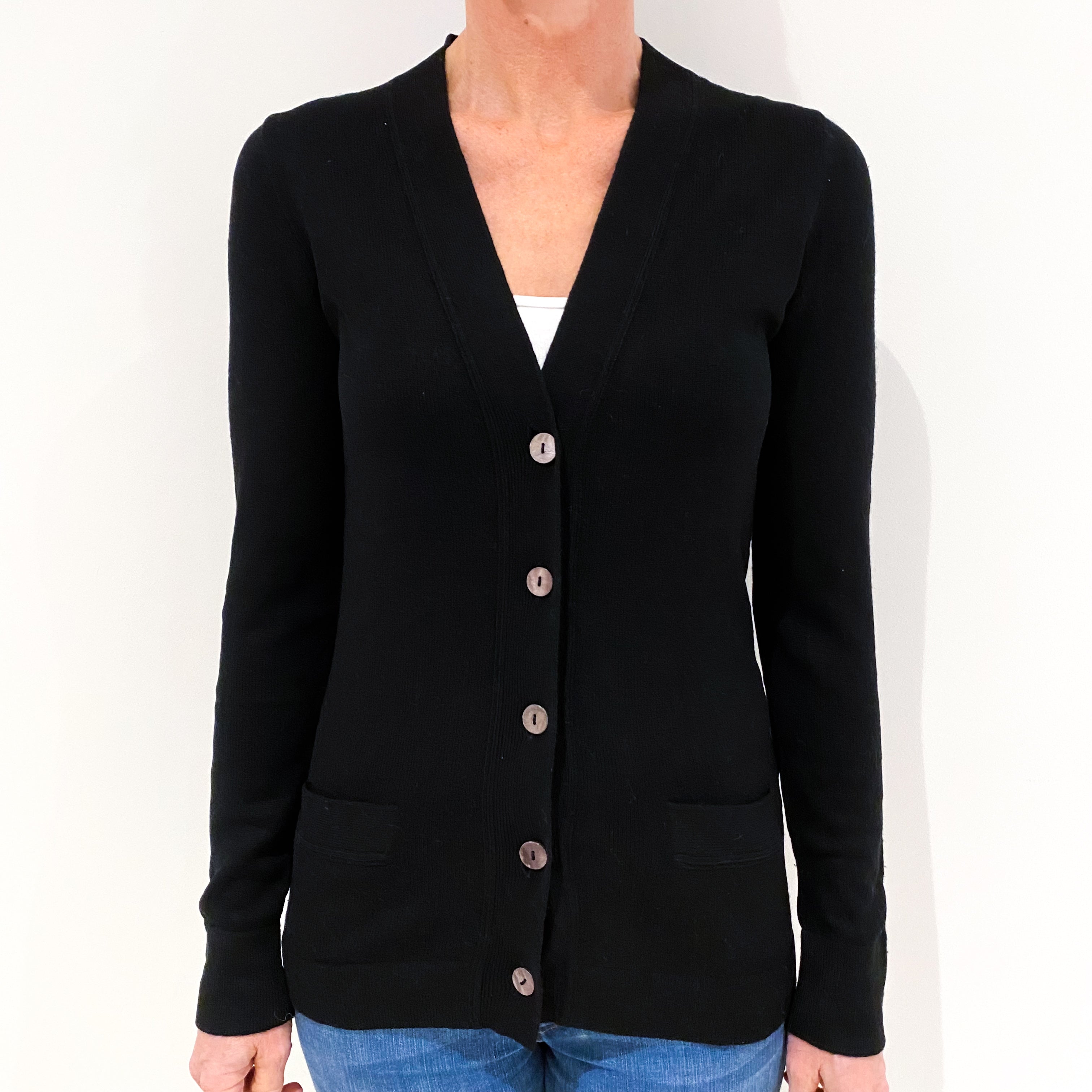 Black Cashmere Cardigan Small