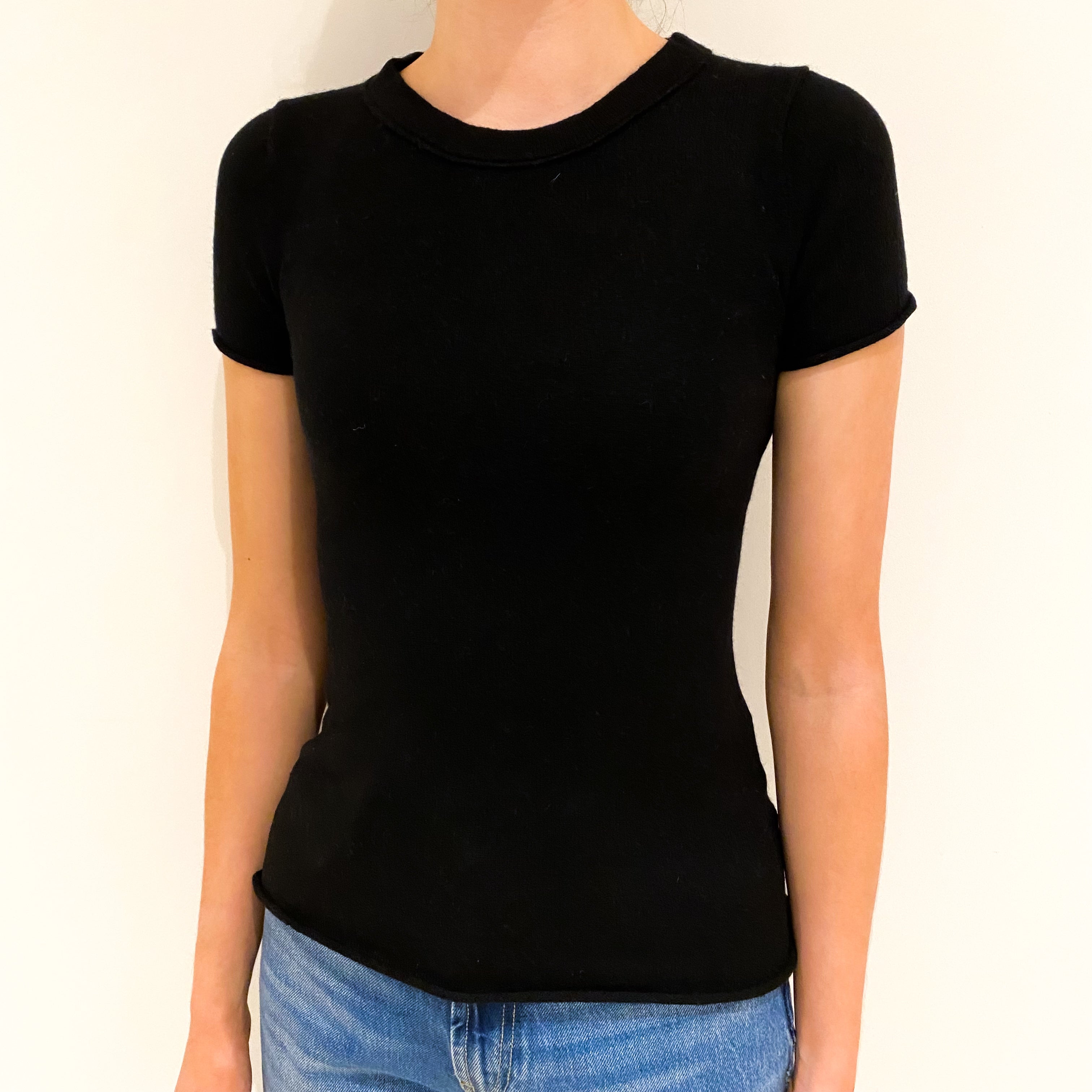 Black Cashmere Crew Neck Jumper Extra Small