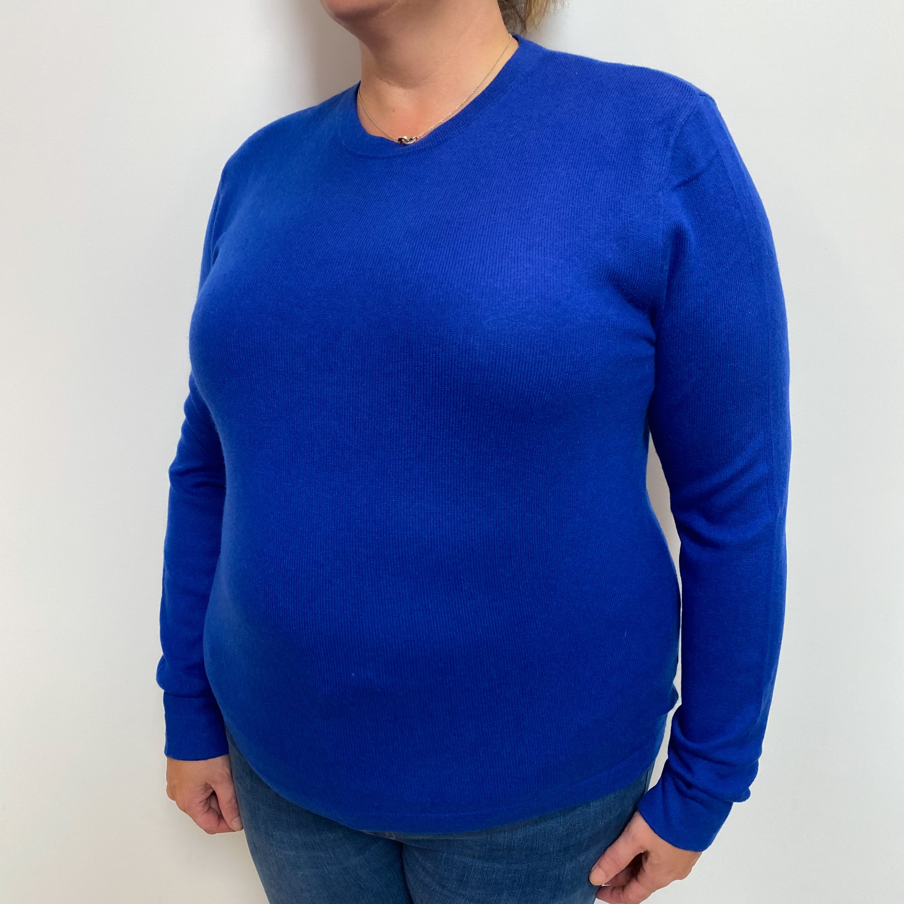 Admiral Blue Cashmere Crew Neck Jumper Extra Large