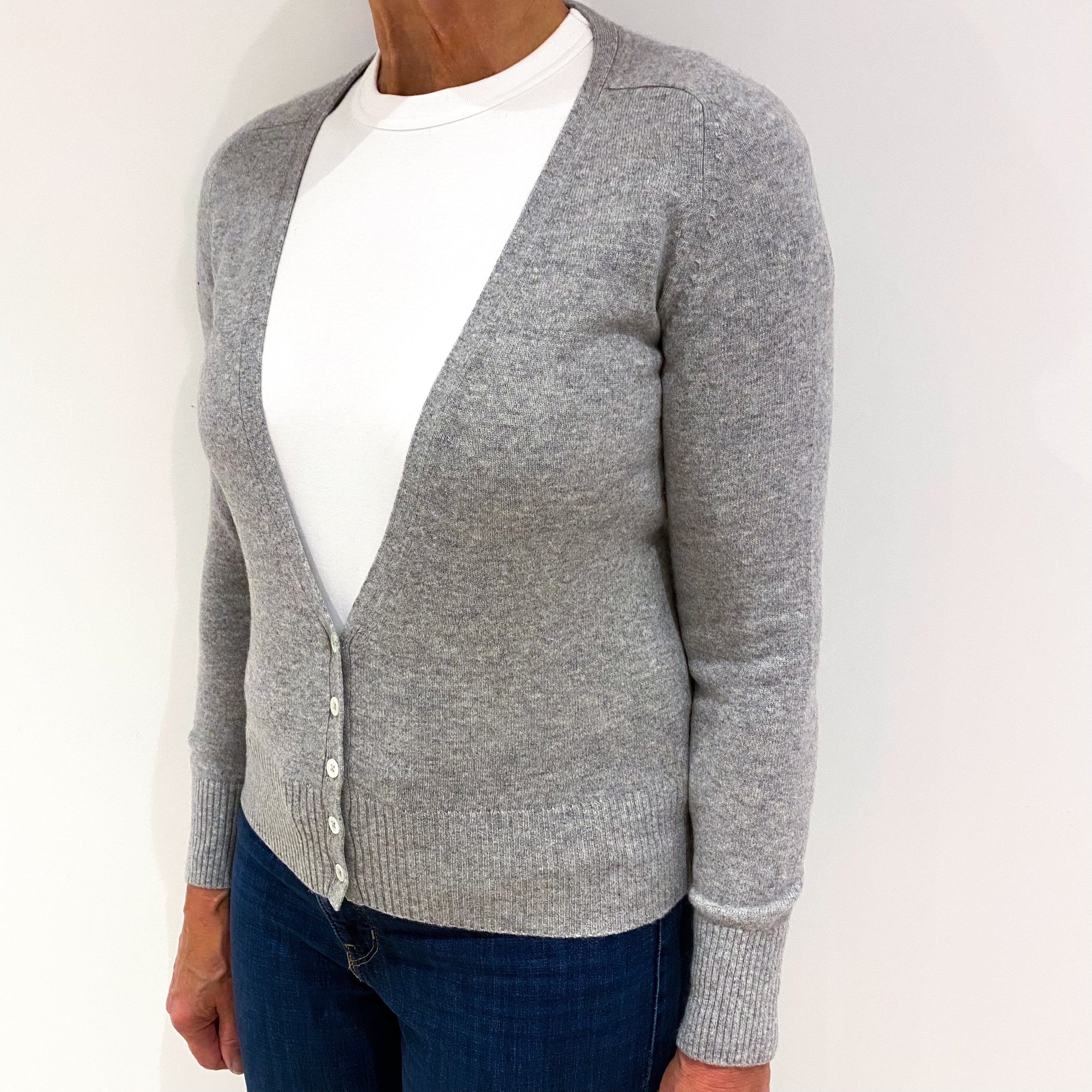 Smoke Grey Cashmere Cardigan Medium