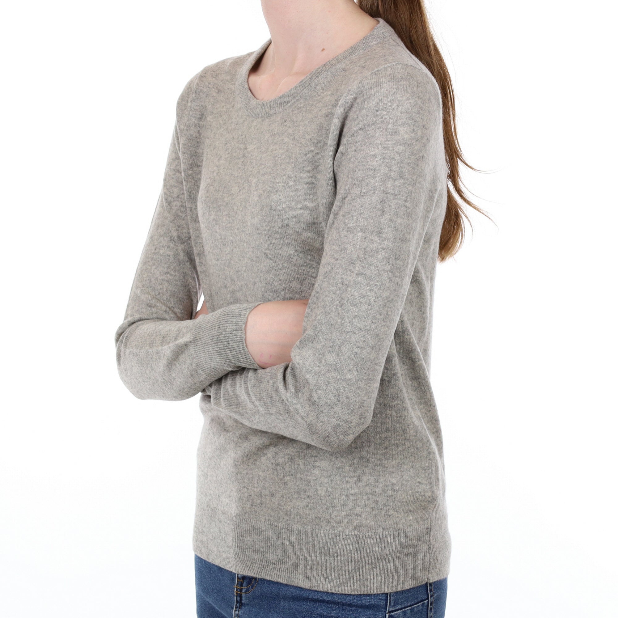 Smoke Grey Cashmere Crew Neck Jumper Extra Small