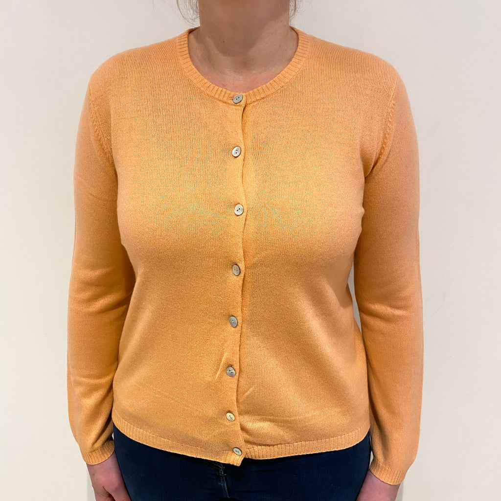 Peach Cashmere Crew Neck Cardigan Large