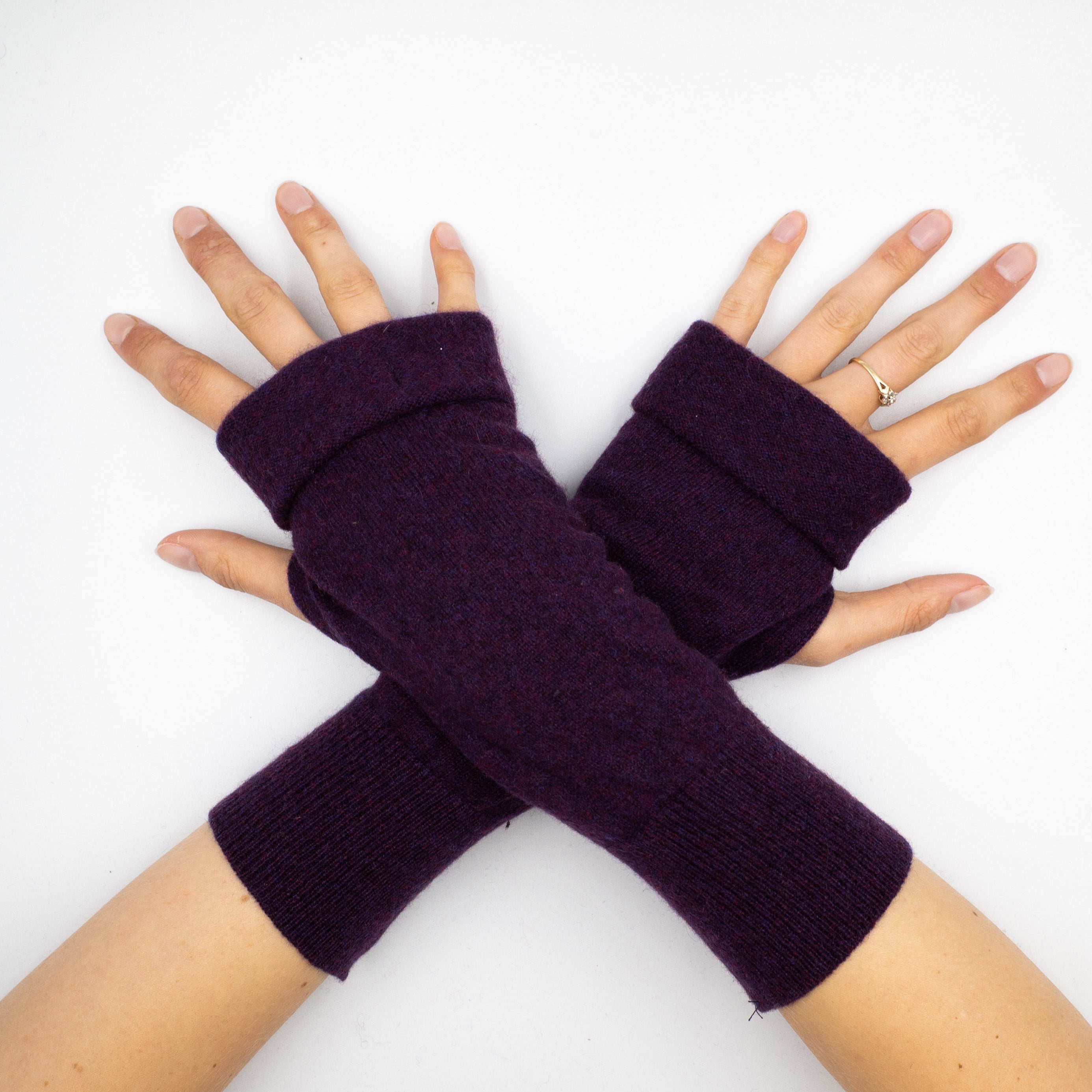 Grape Purple Fingerless Gloves
