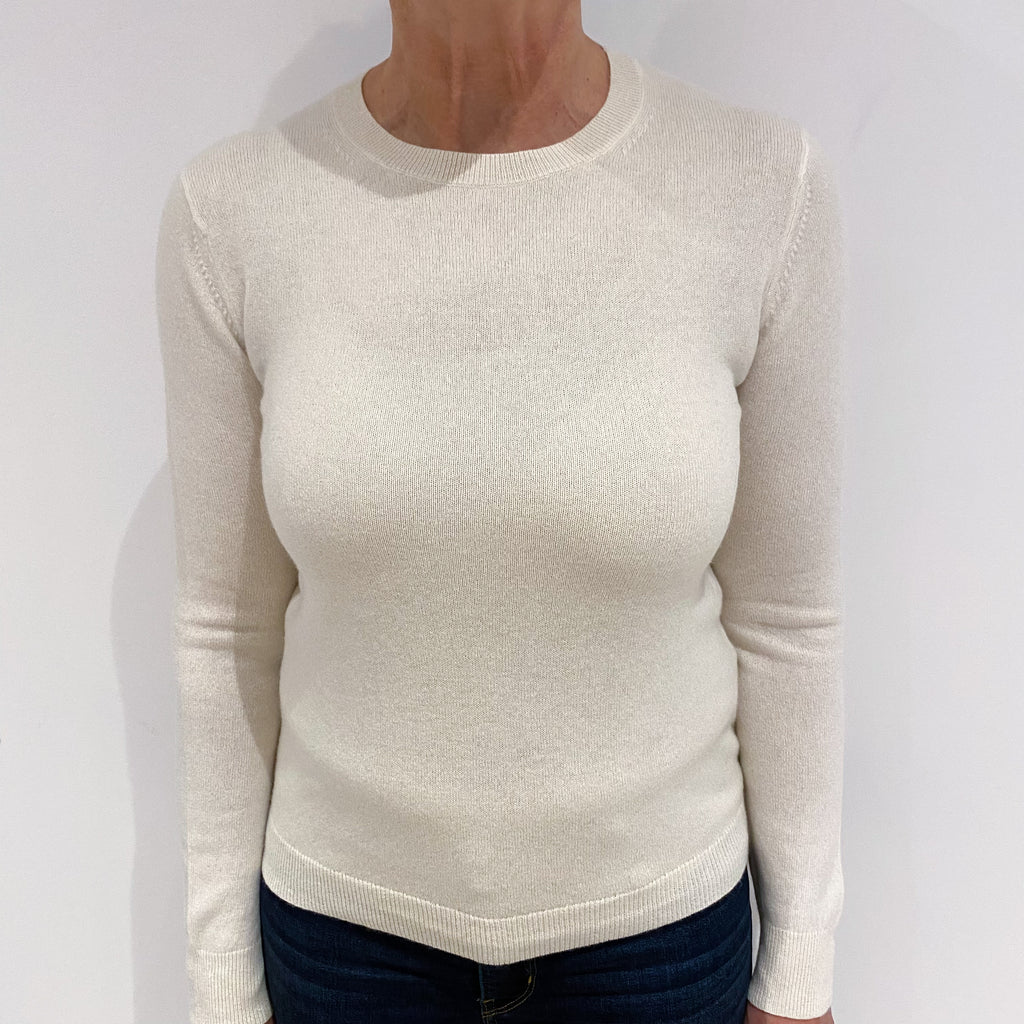 Vanilla Cream Cashmere Crew Neck Jumper Medium