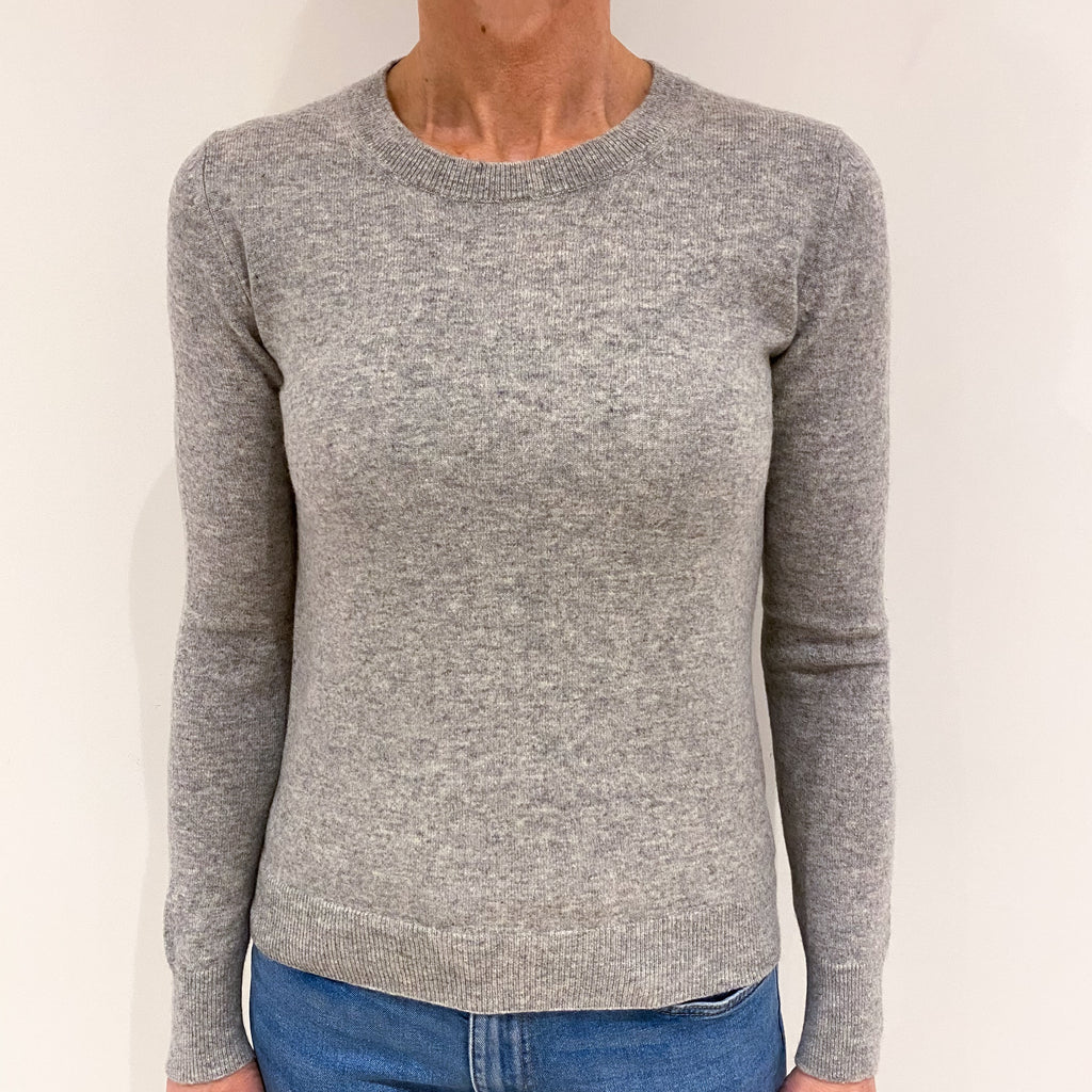 Smoke Grey Cashmere Crew Neck Jumper Small