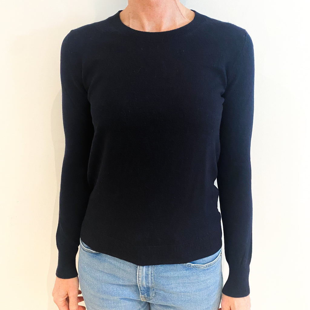 Navy Blue Cashmere Crew Neck Jumper Small