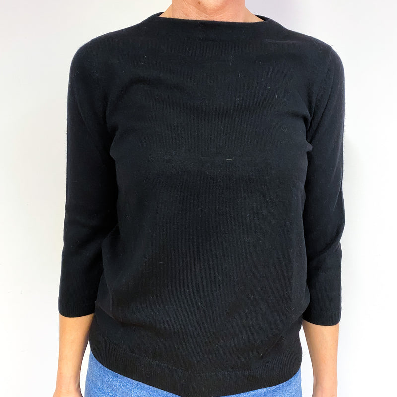 Black Cashmere Crew Neck Jumper Medium