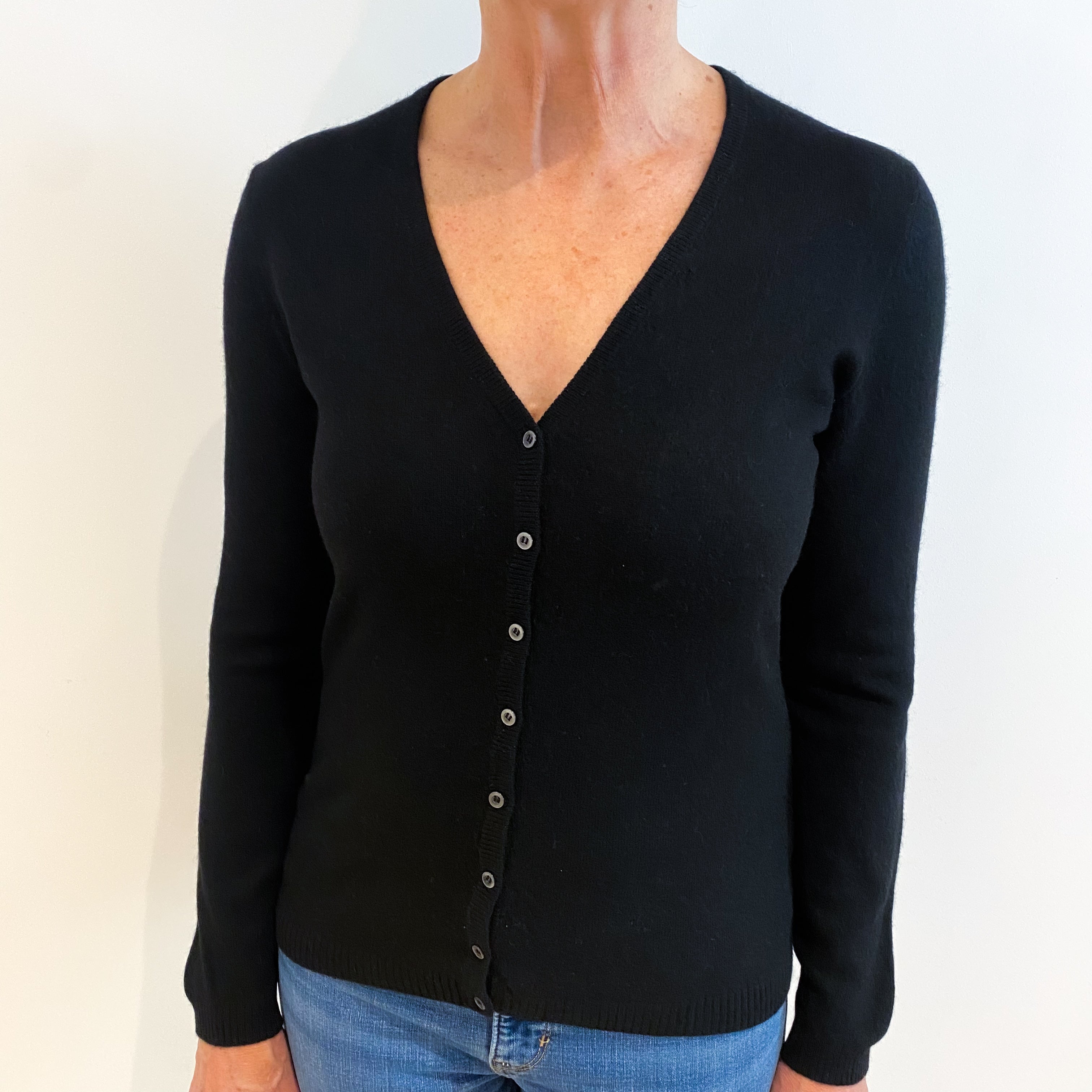 Black Cashmere Cardigan Medium