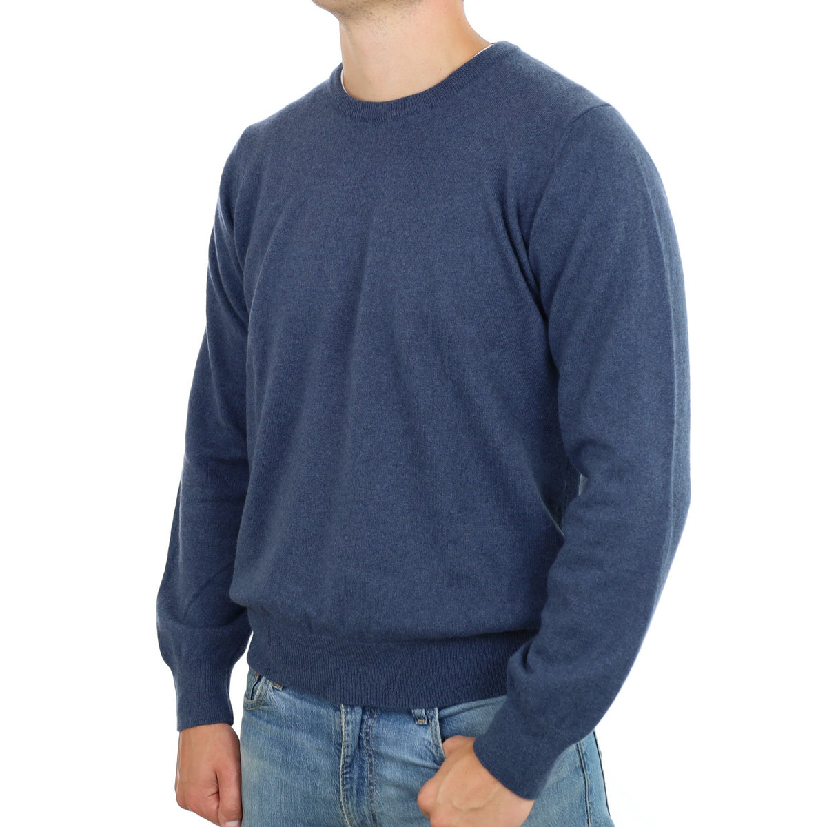 Men's Naval Blue Cashmere Crew Neck Jumper XXL