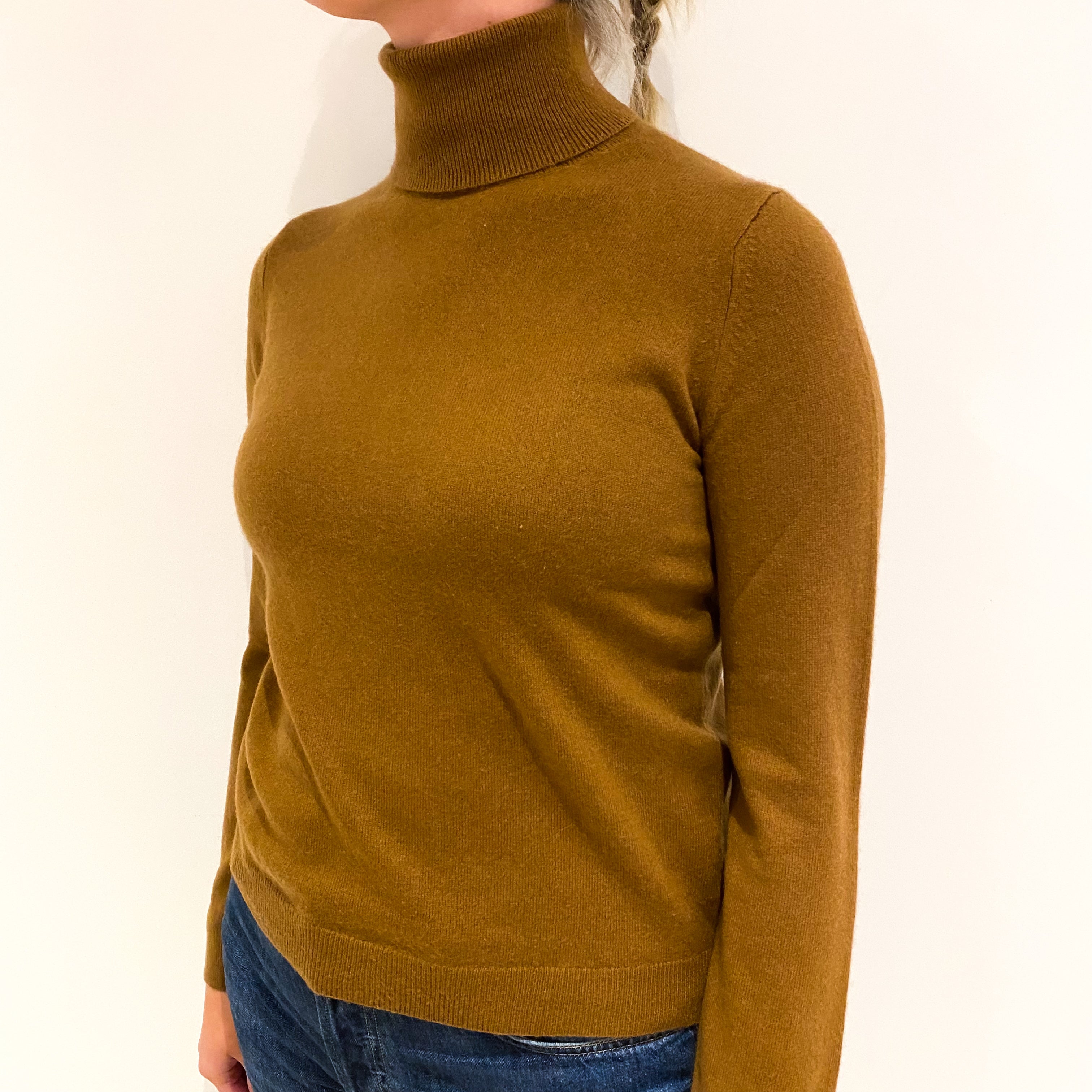 Cinnamon Cashmere Polo Neck Jumper Small