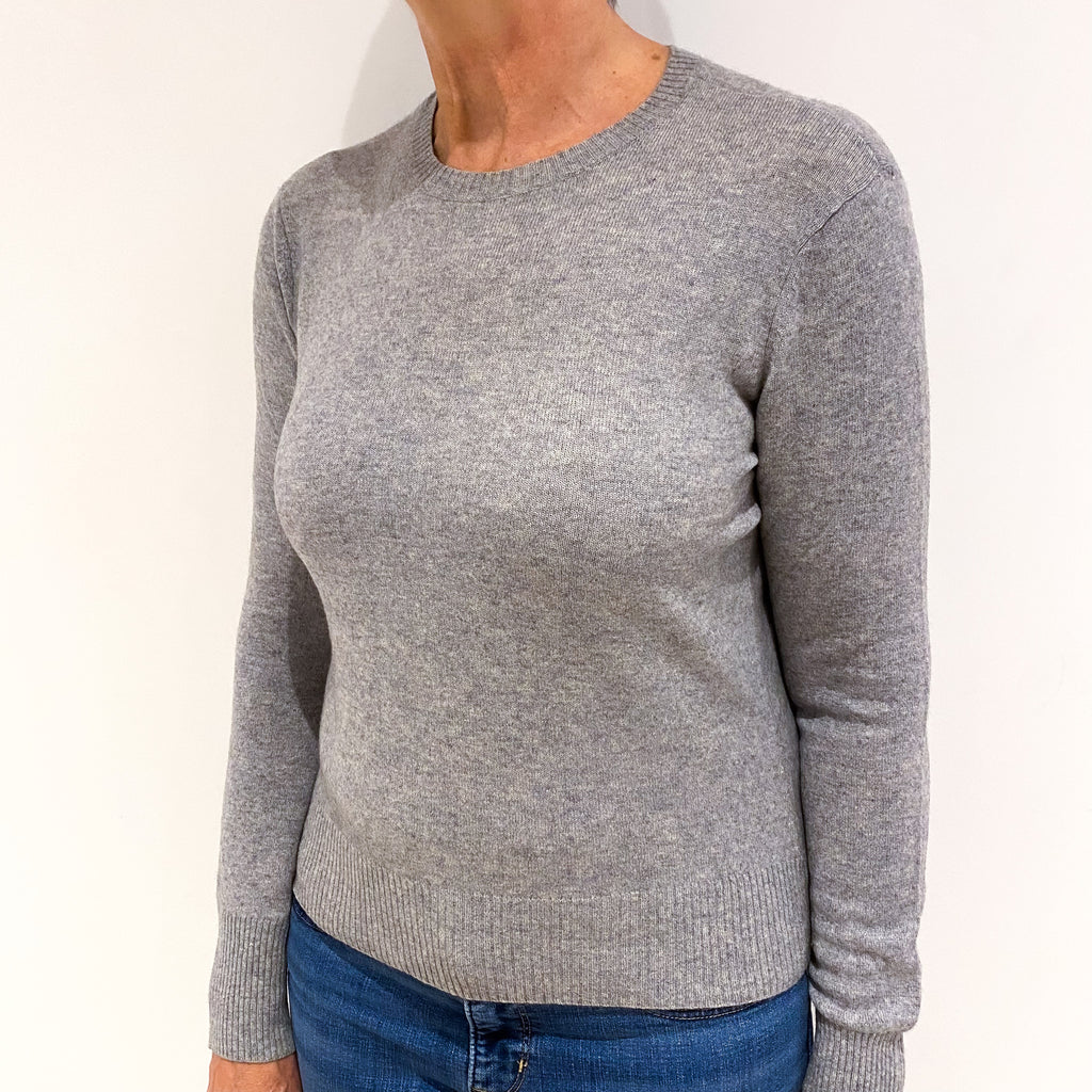 Smoke Grey Cashmere Crew Neck Jumper Medium