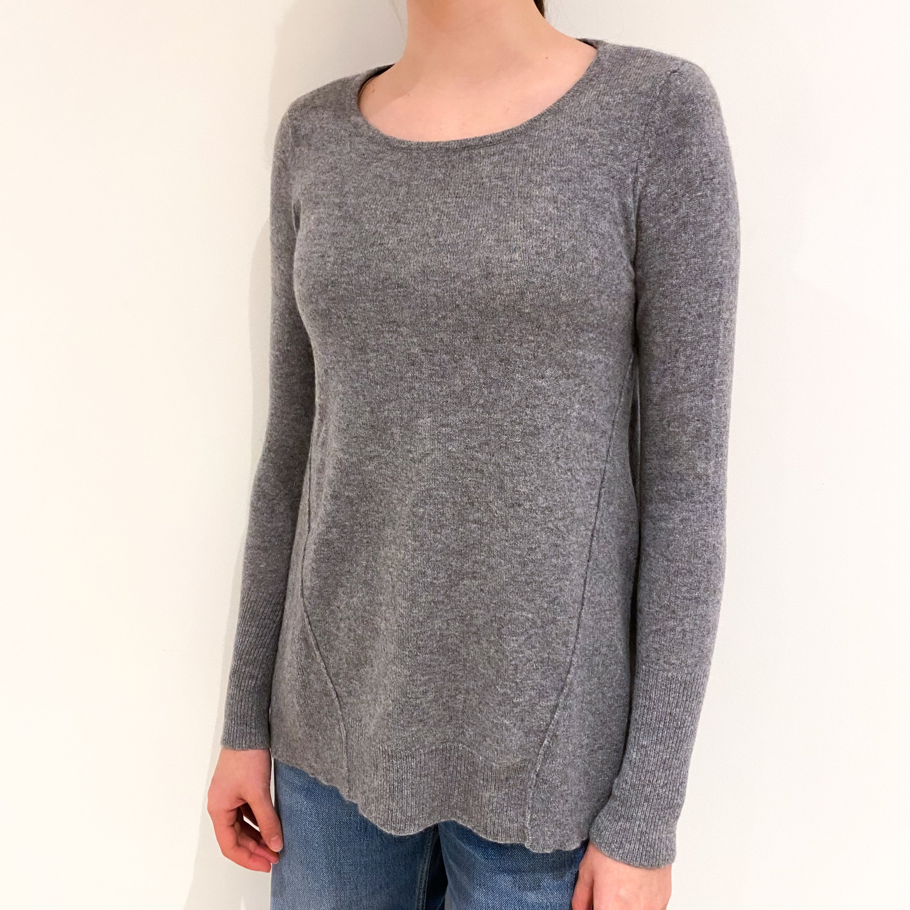 Slate Grey Cashmere Crew Neck Jumper Extra Small