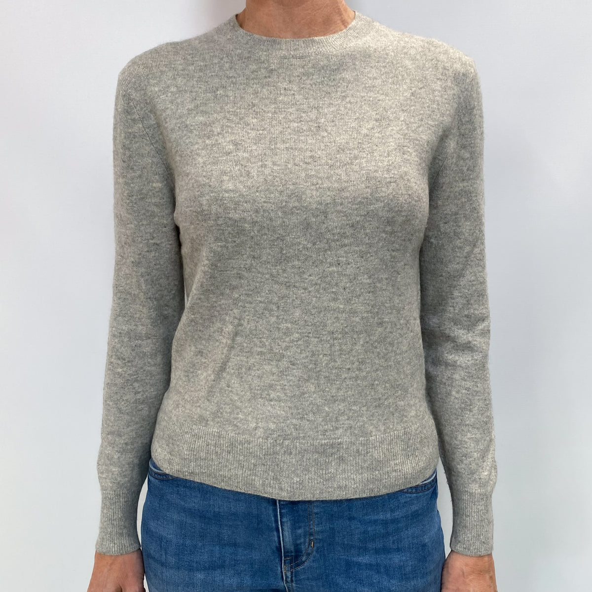 Smoke Grey Cashmere Crew Neck Jumper Small