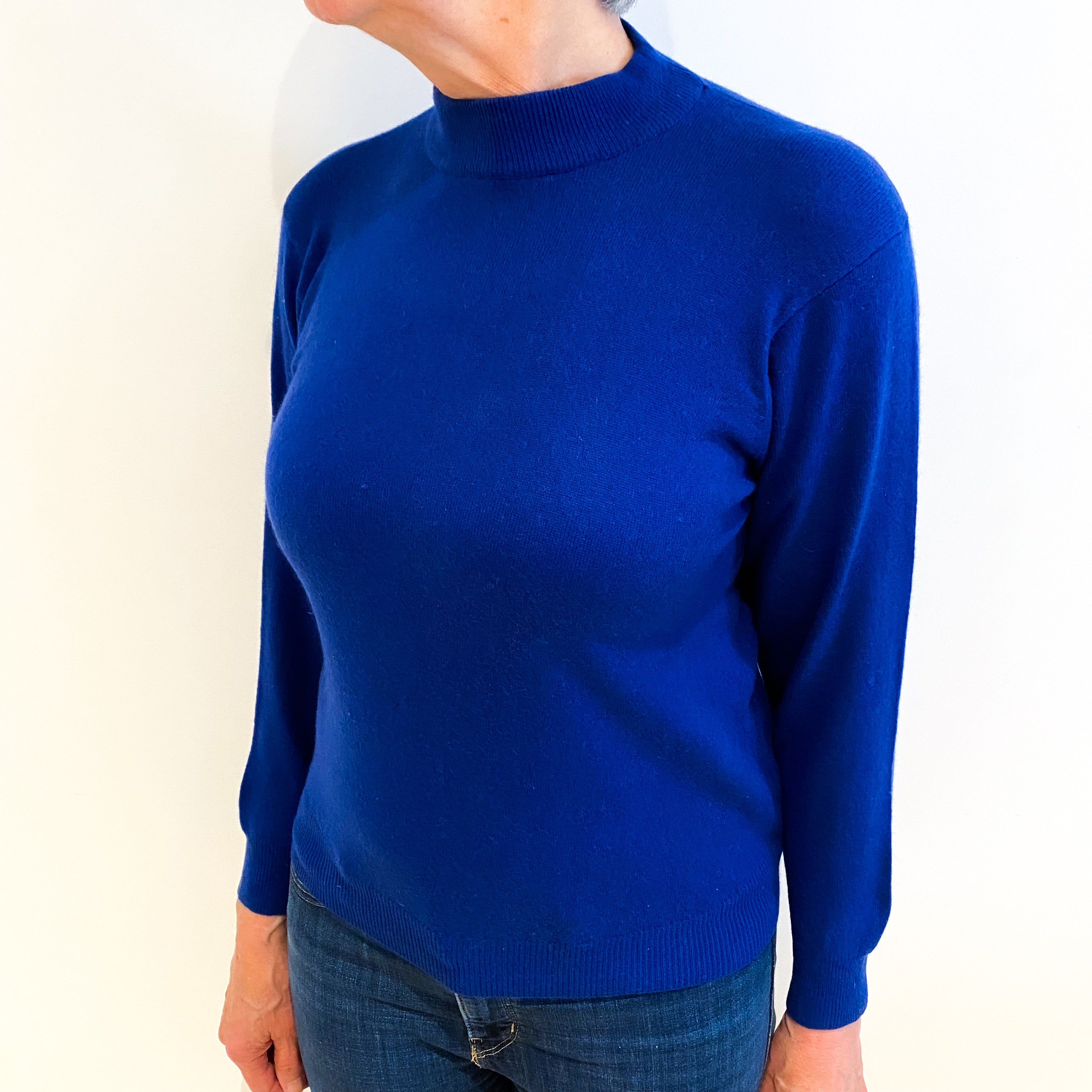 Admiral Blue Cashmere Turtle Neck Jumper Medium
