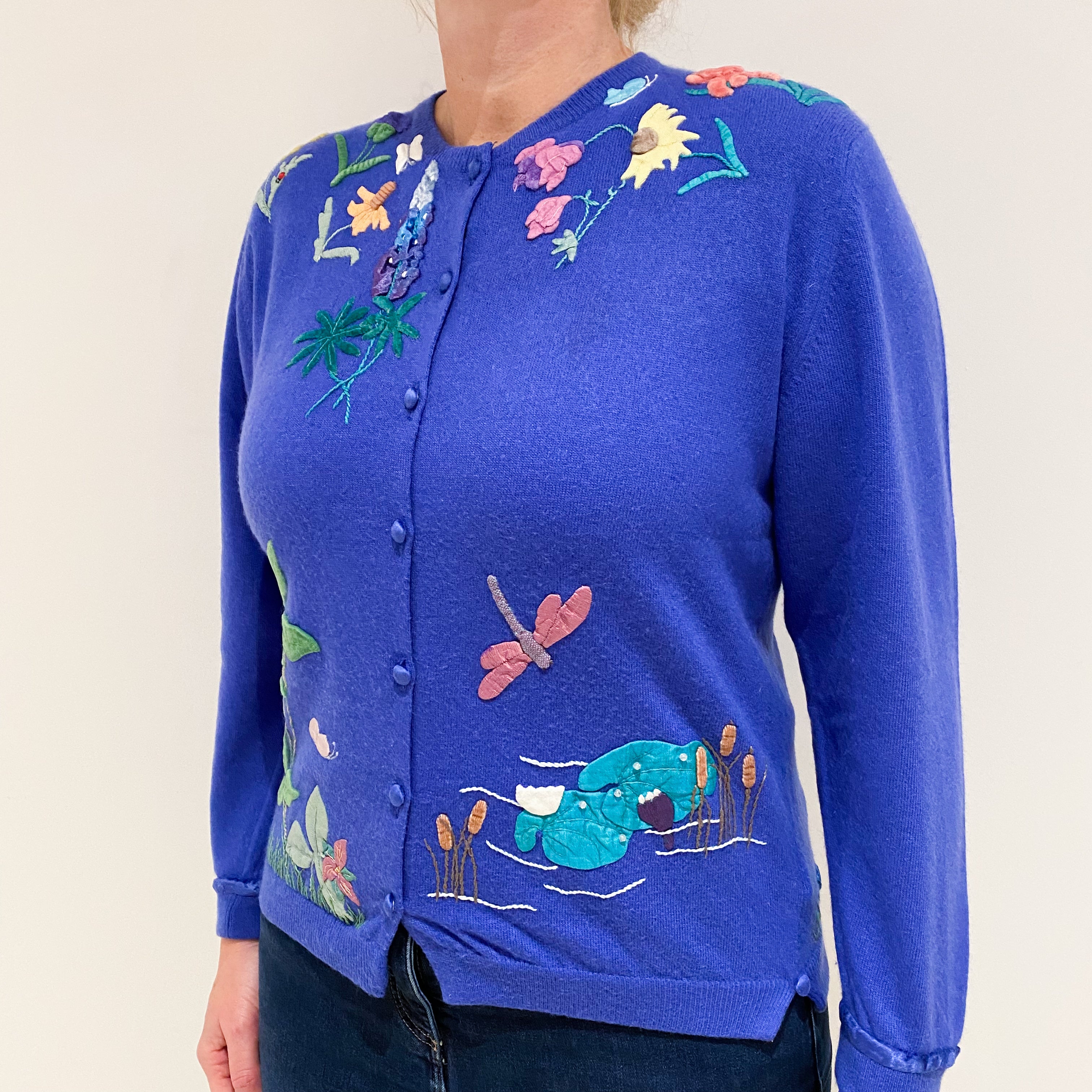 Vintage Azure Blue Cashmere Cardigan