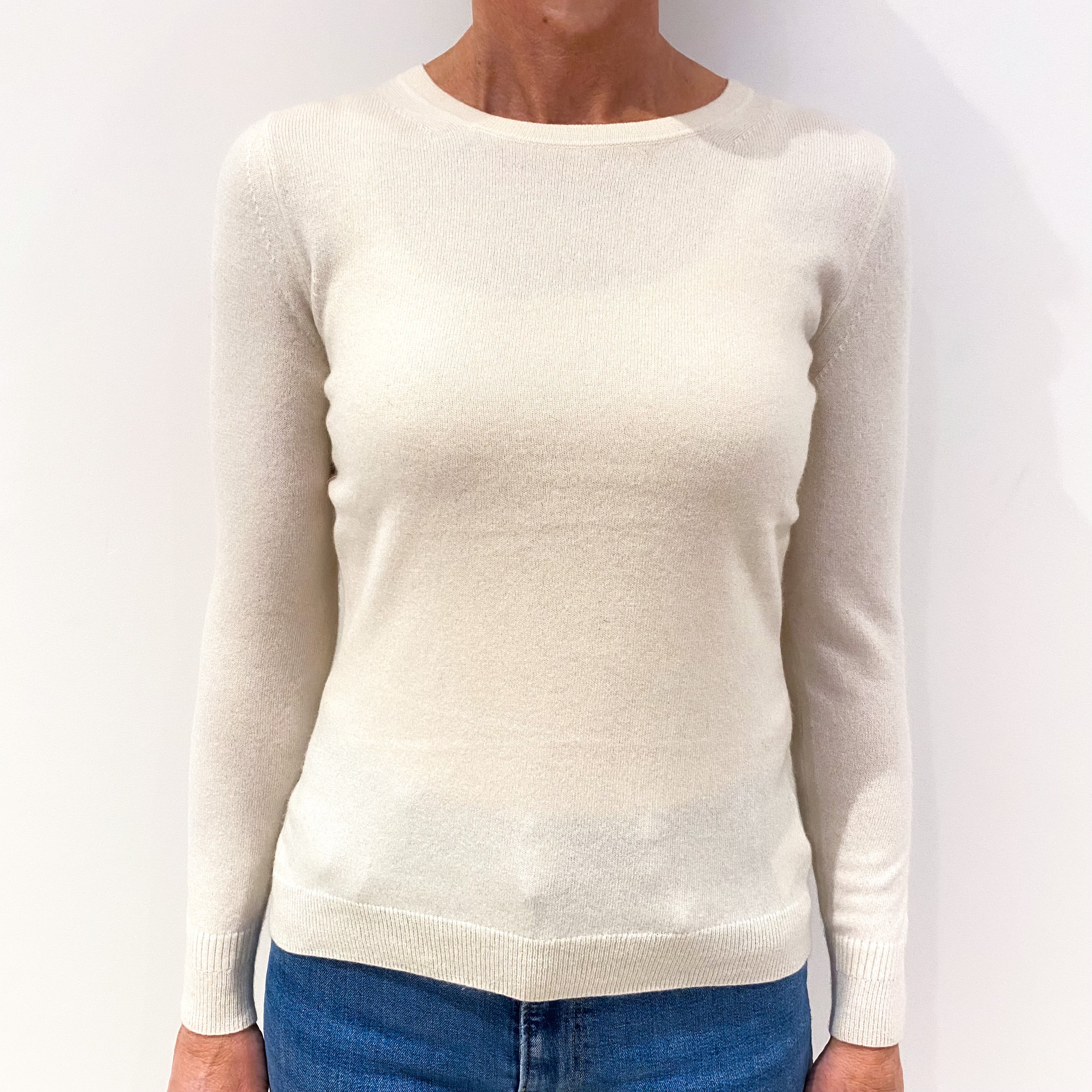 Cream Cashmere Crew Neck Jumper Small