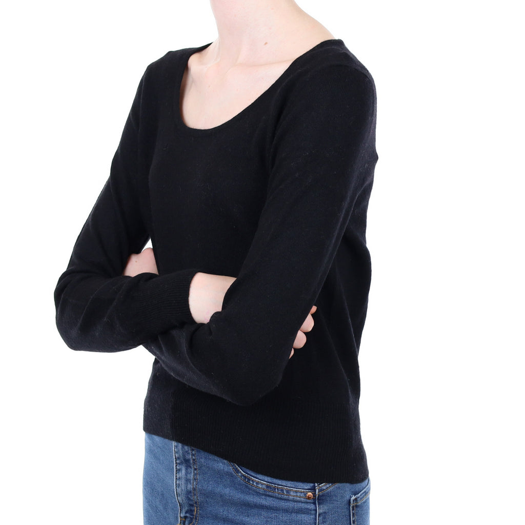 Black Cashmere Crew Neck Jumper Extra Small
