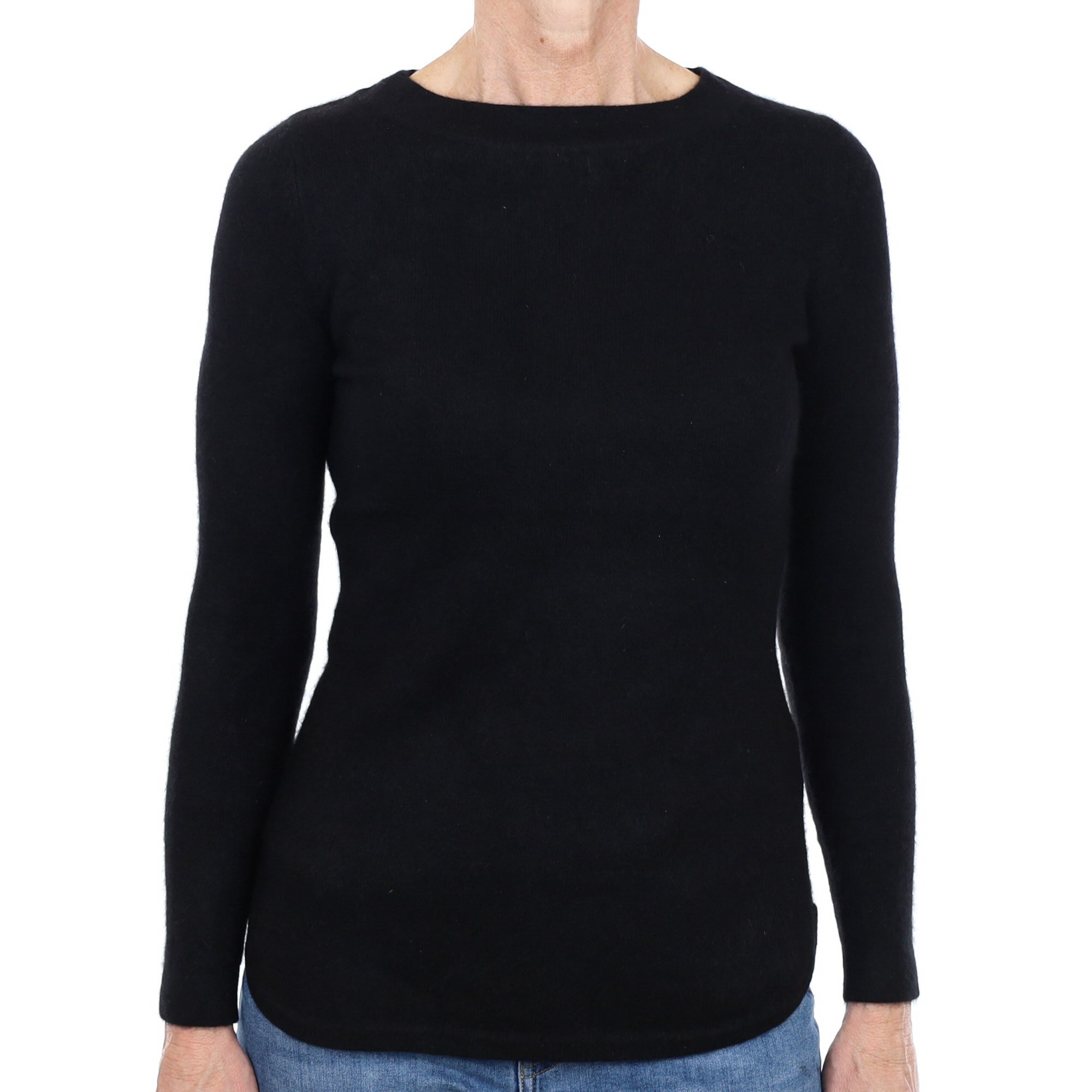 Black Cashmere Crew Neck Jumper Small