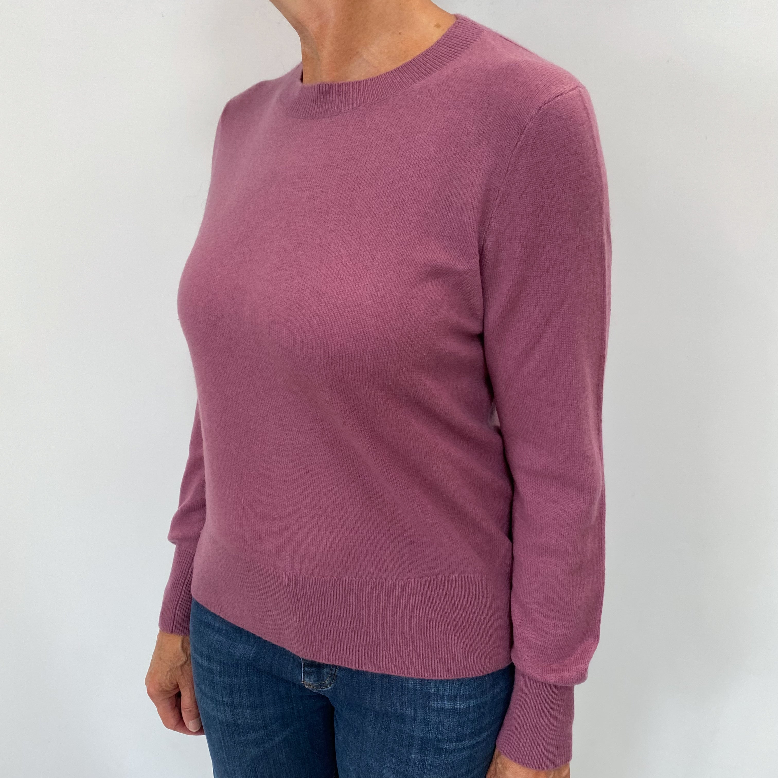 Mauve Purple Cashmere Crew Neck Jumper Medium