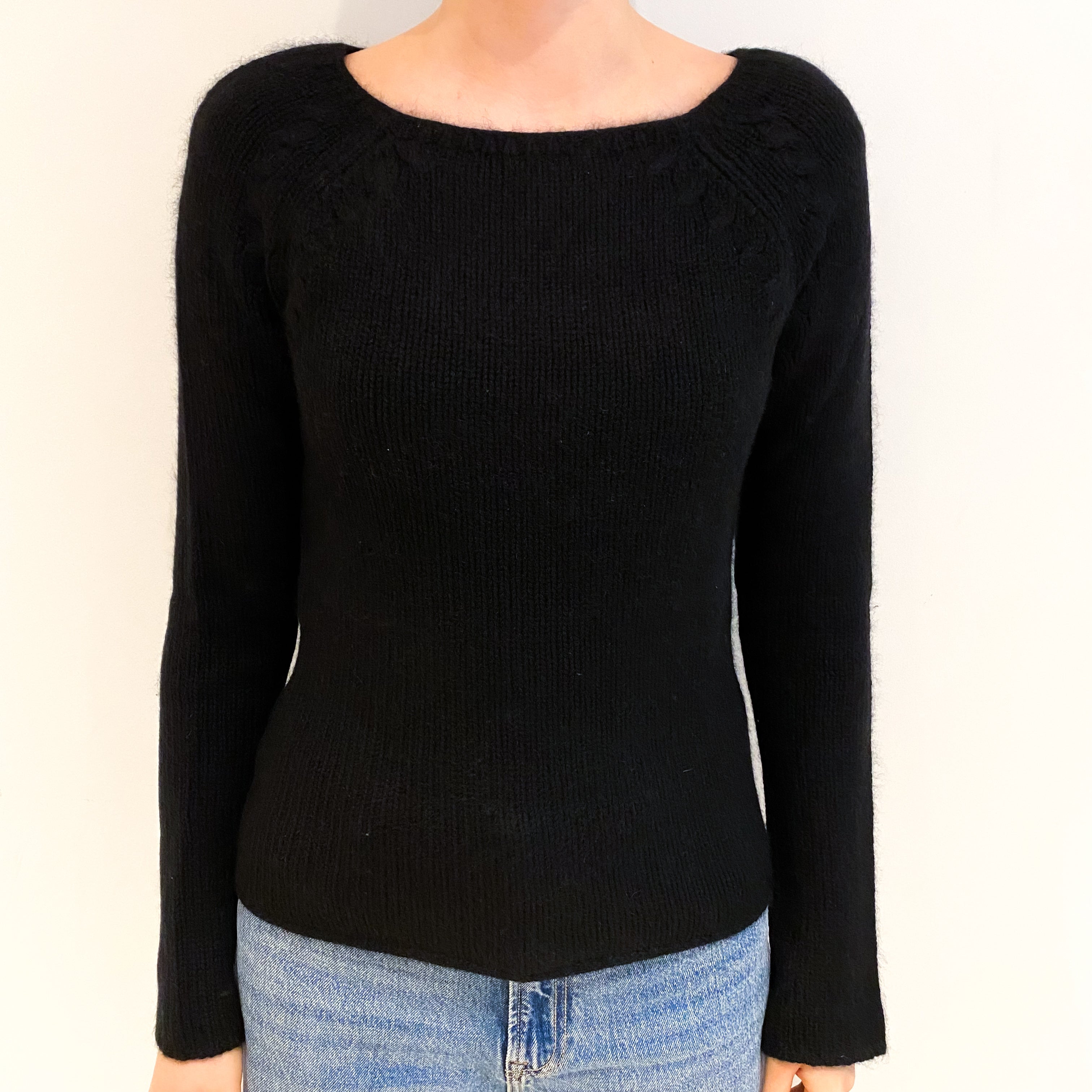 Black Cashmere Scoop Neck Jumper Extra Small