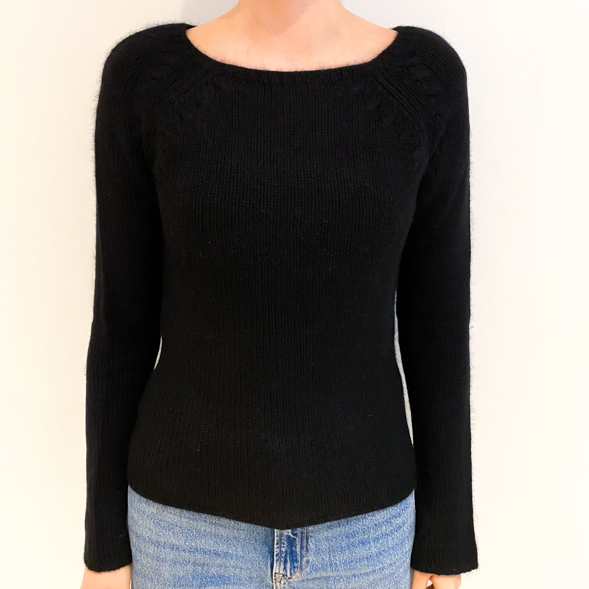 Black Cashmere Scoop Neck Jumper Extra Small