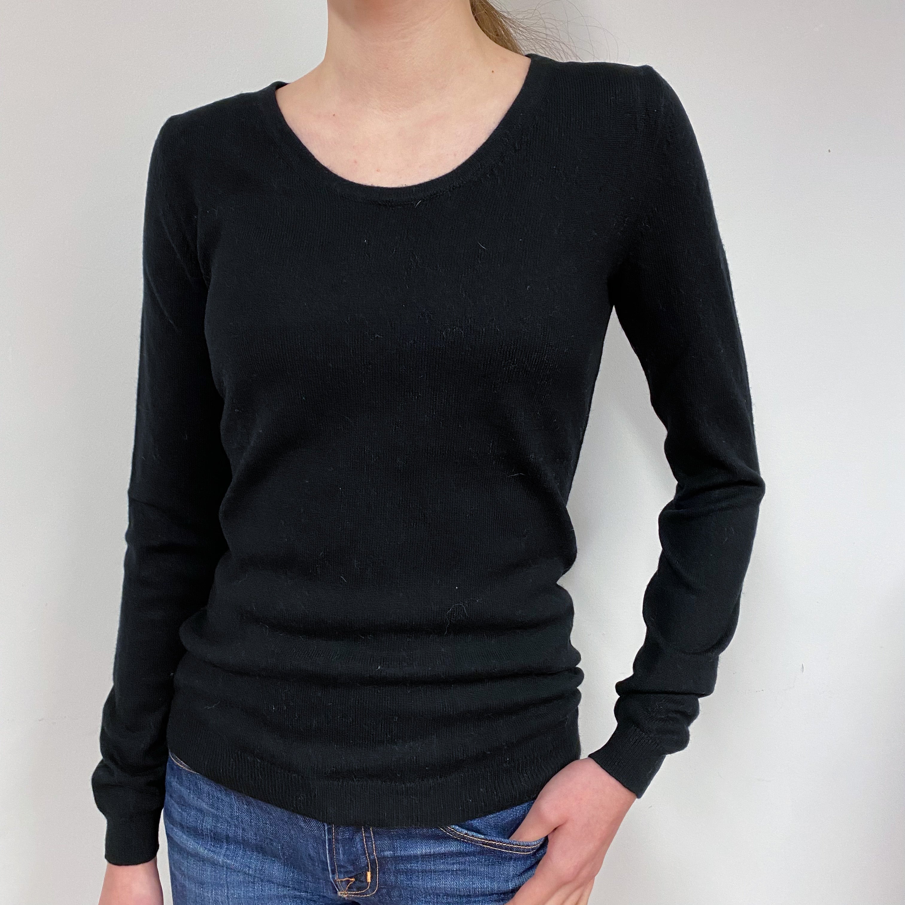 Black Cashmere Crew Neck Jumper Extra Small