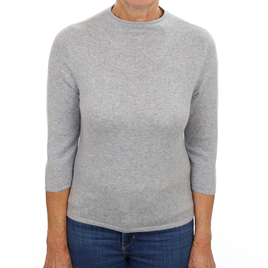 Smoke Grey Cashmere Turtle Neck Jumper Medium