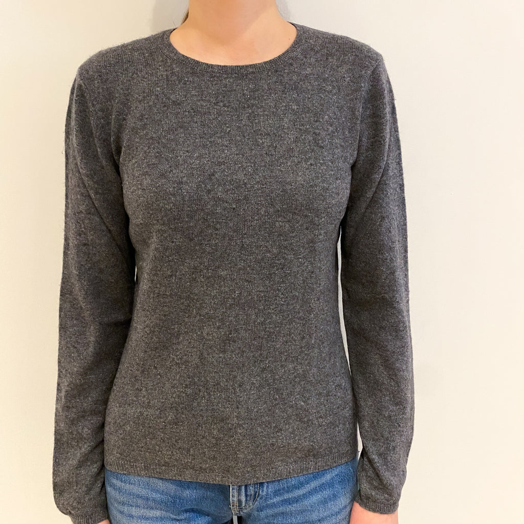 Slate Grey Cashmere Crew Neck Jumper Extra Small