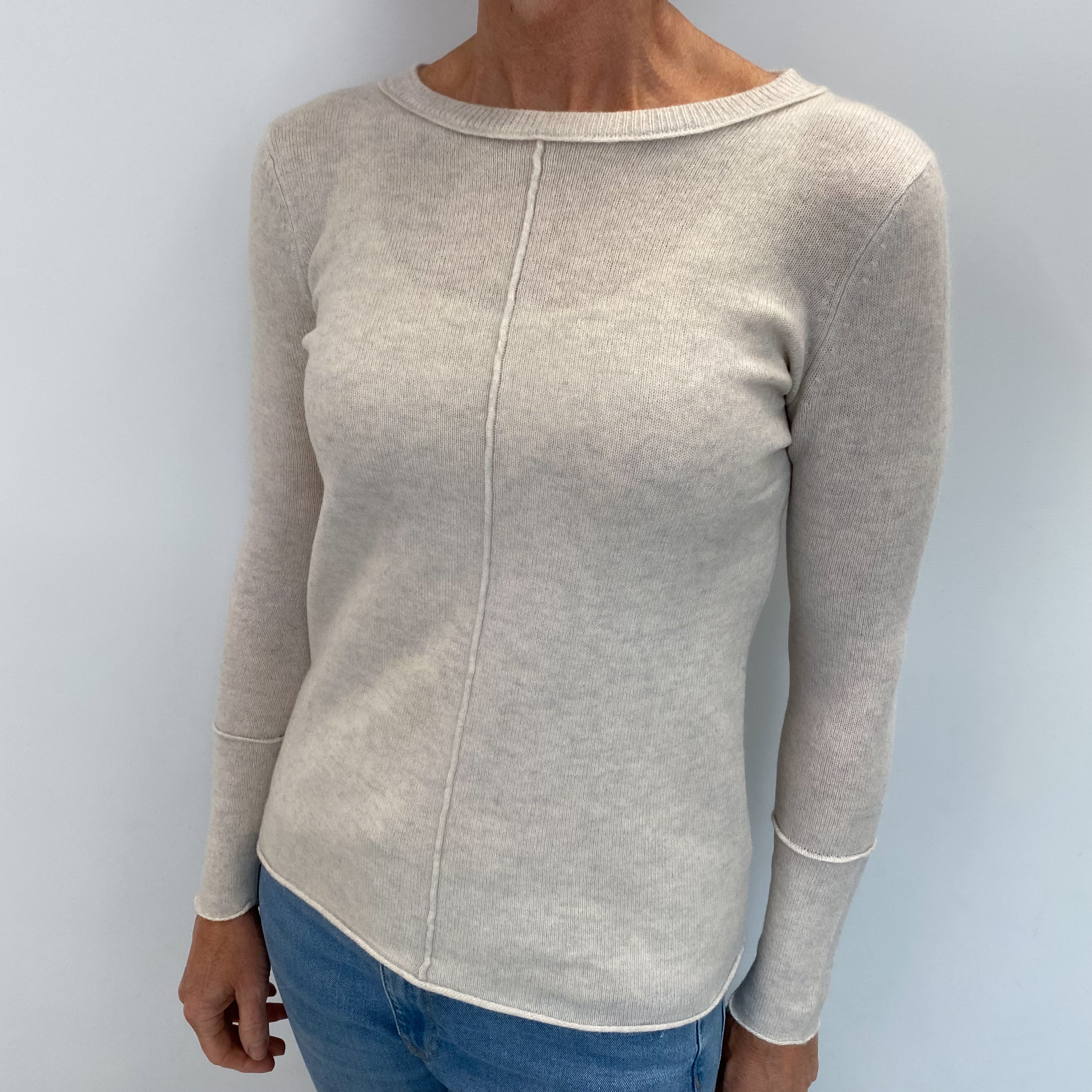 Winter White Cashmere Crew Neck Jumper Small