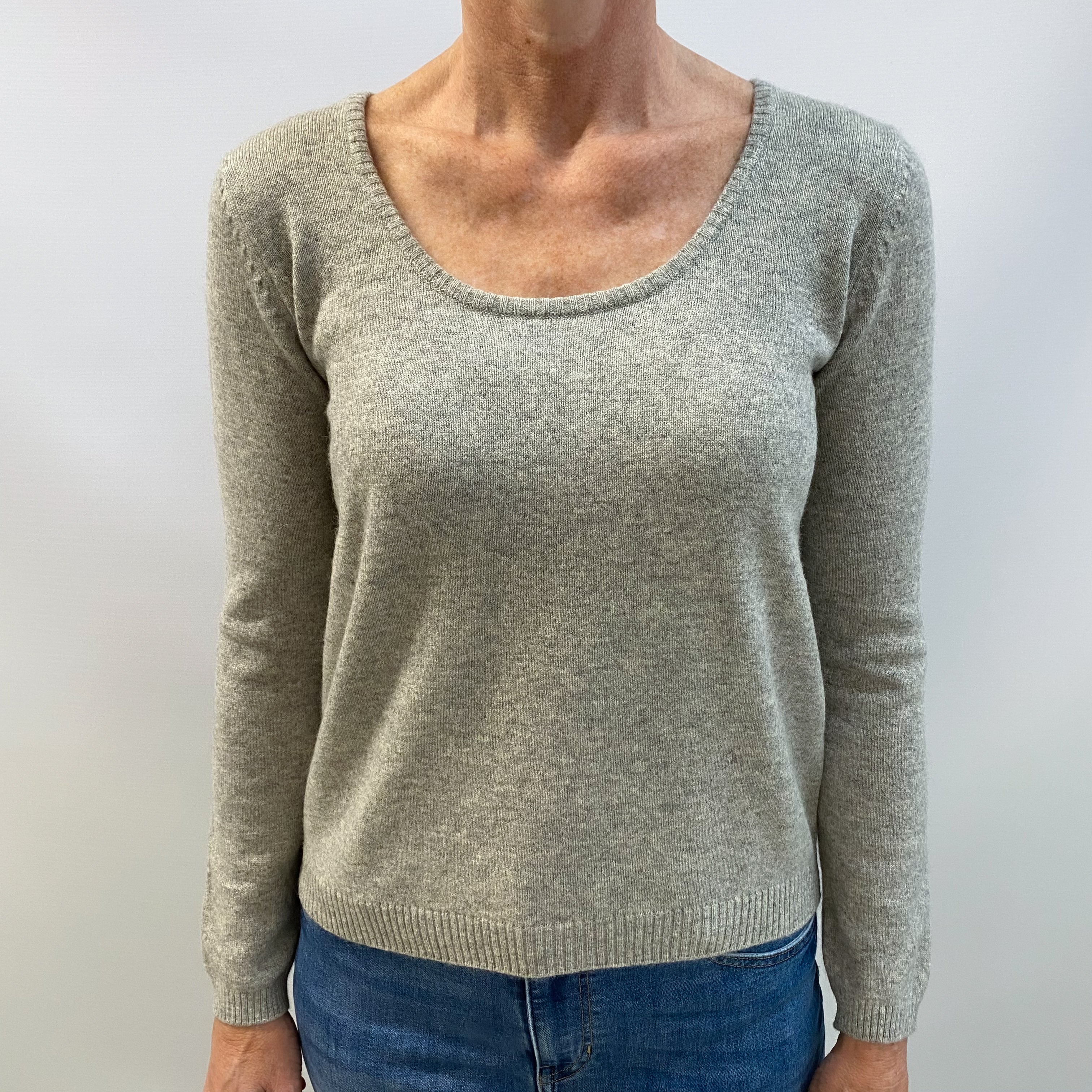 Smoke Grey Cashmere Crew Neck Jumper Small