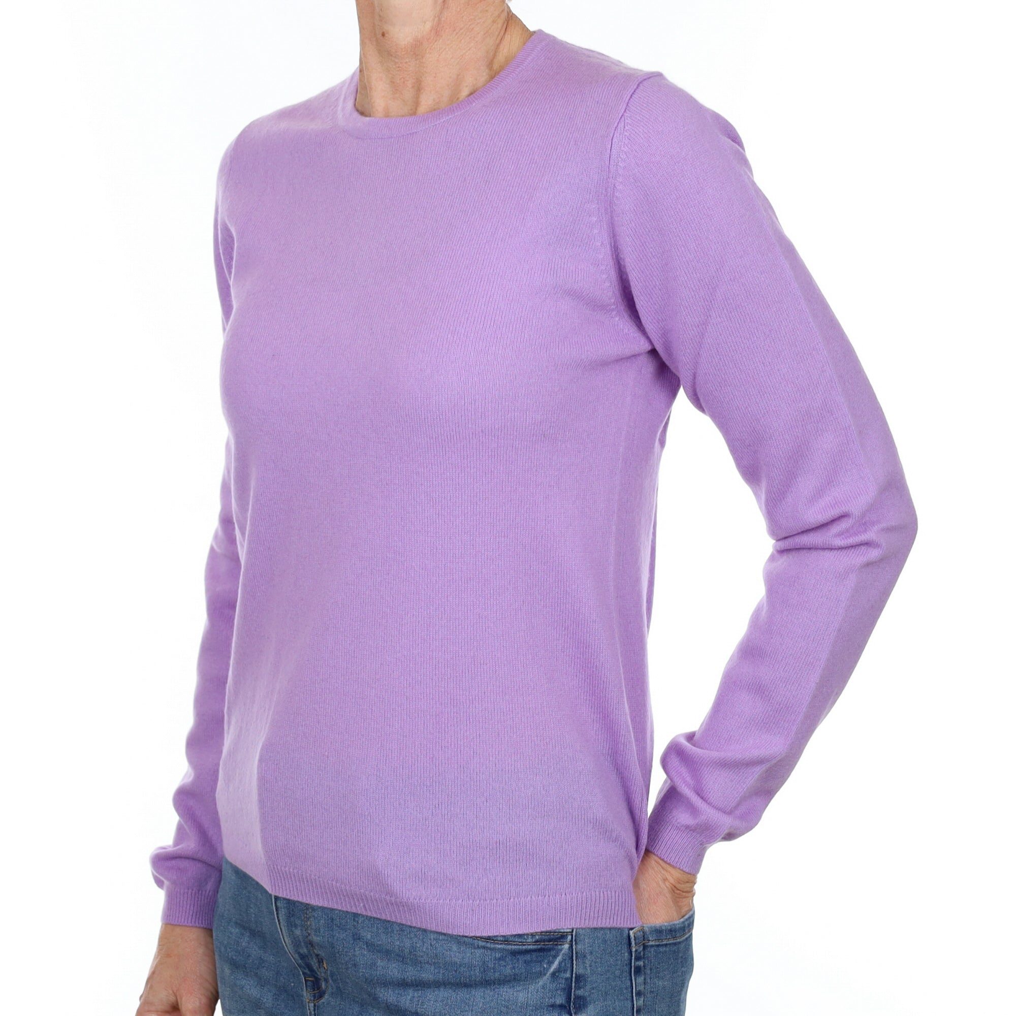 Periwinkle Purple Cashmere Crew Neck Jumper Small