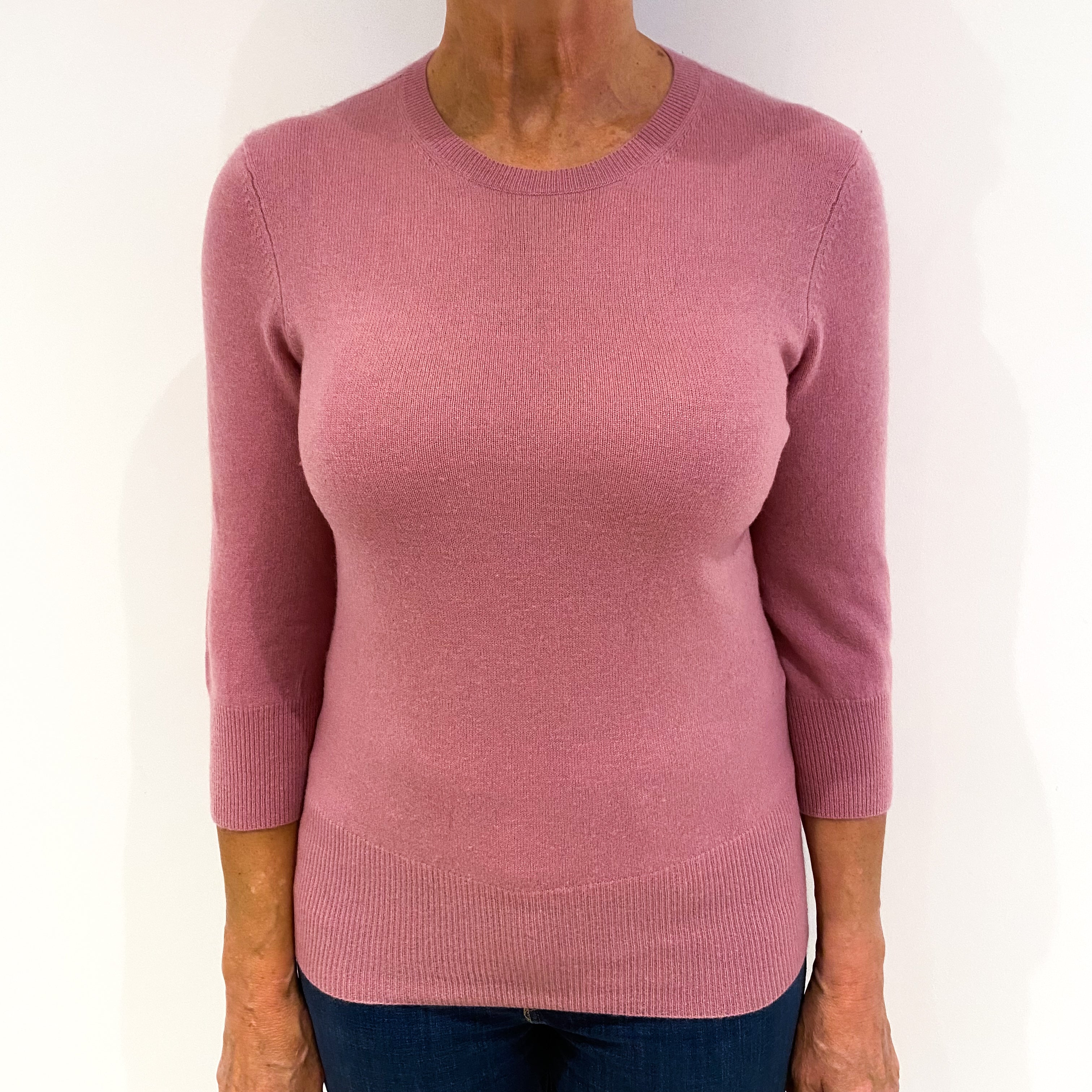 Hobbs Dusty Rose Pink Cashmere Crew Neck Jumper Medium