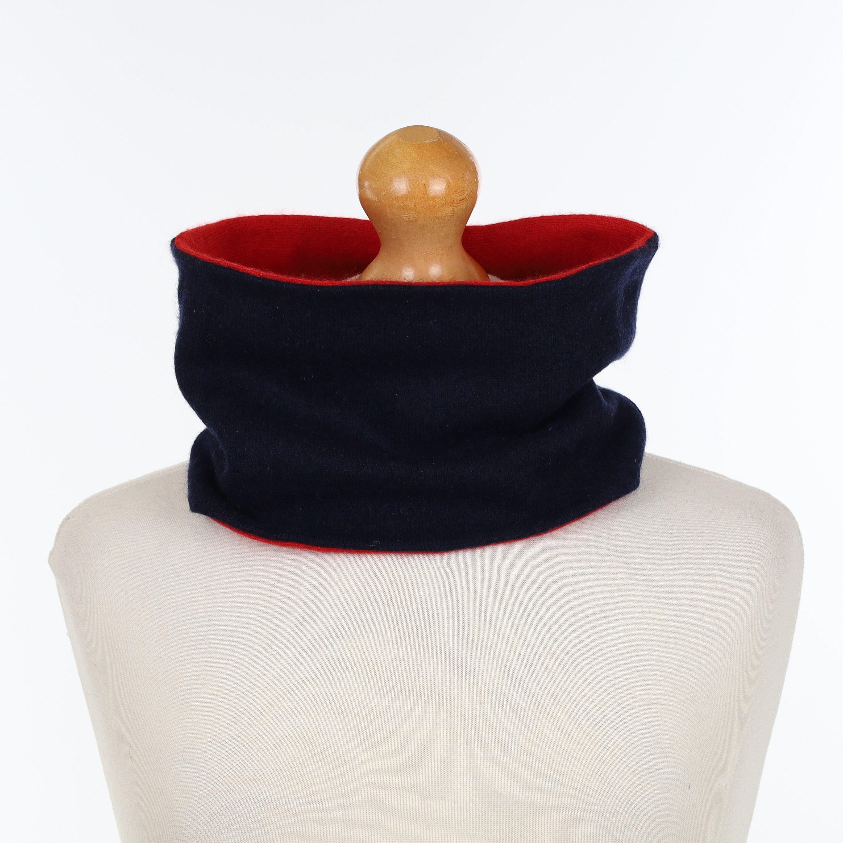 Post Box Red and Dark Navy Neck Warmer
