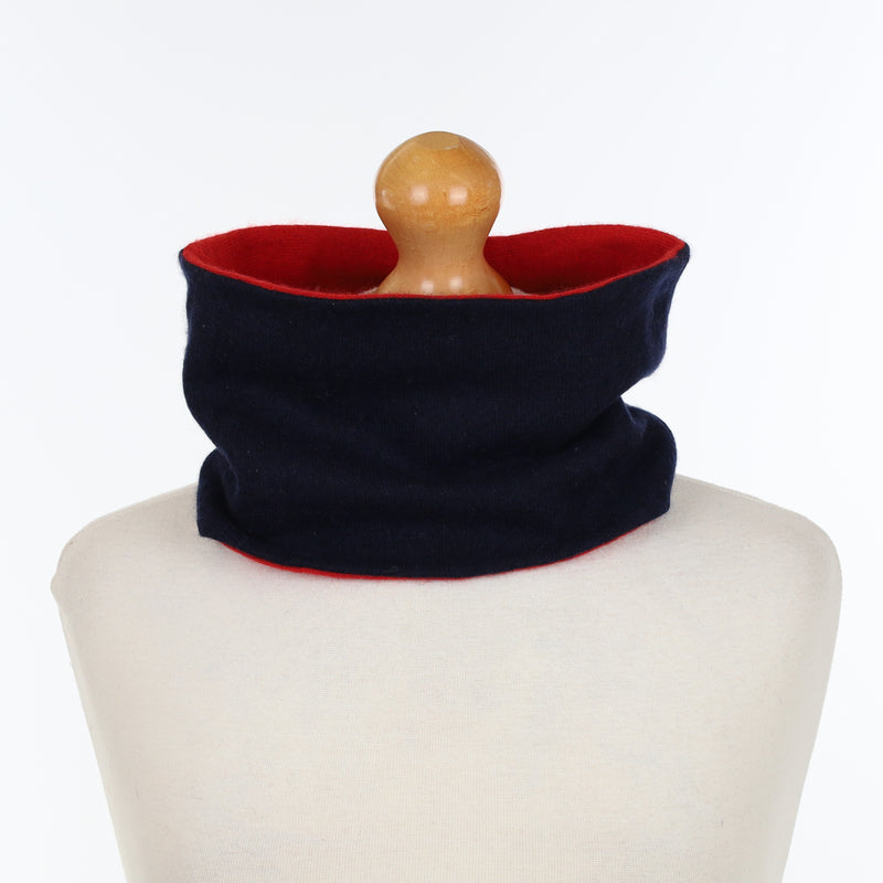 Post Box Red and Dark Navy Neck Warmer