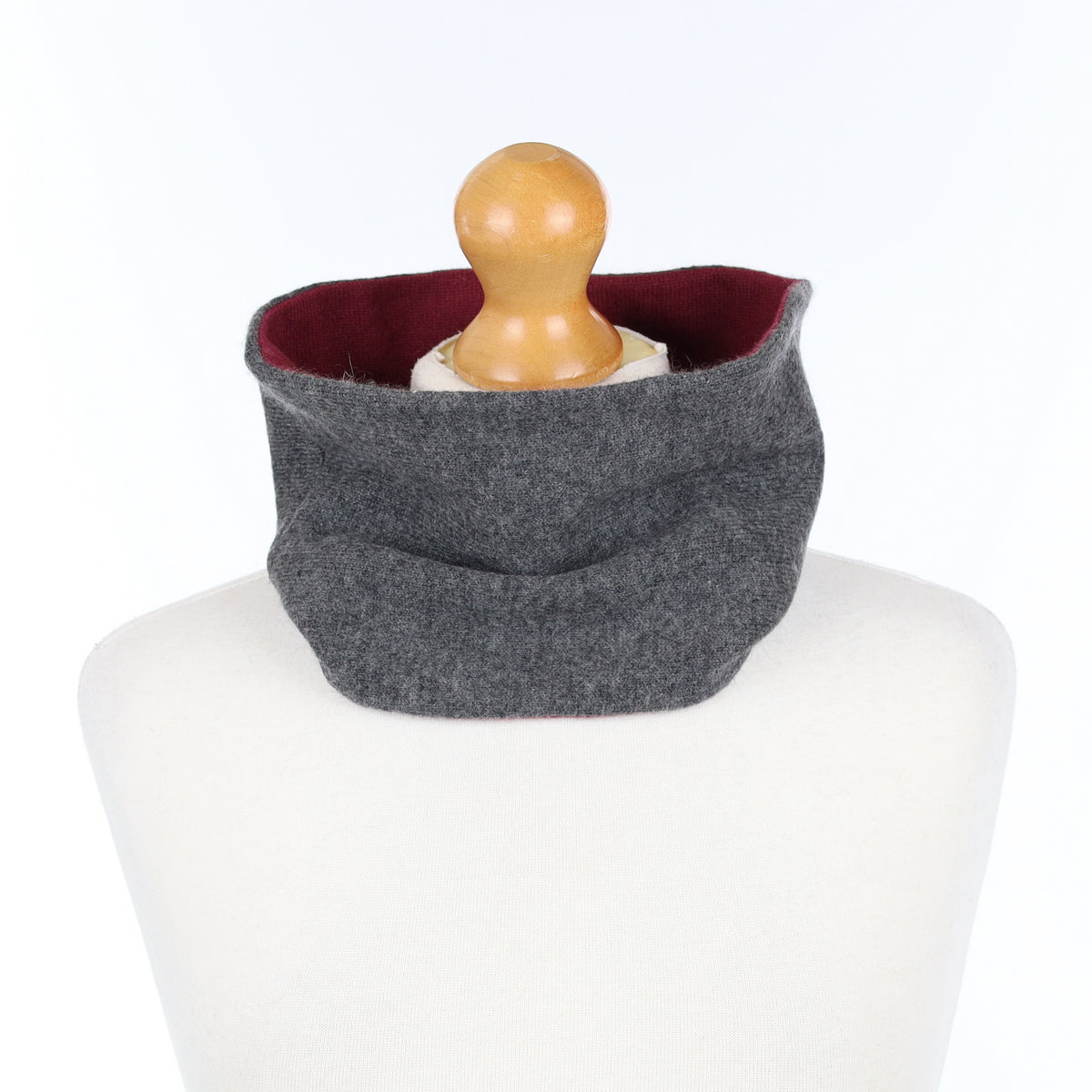 Slate Grey and Wine Neck Warmer