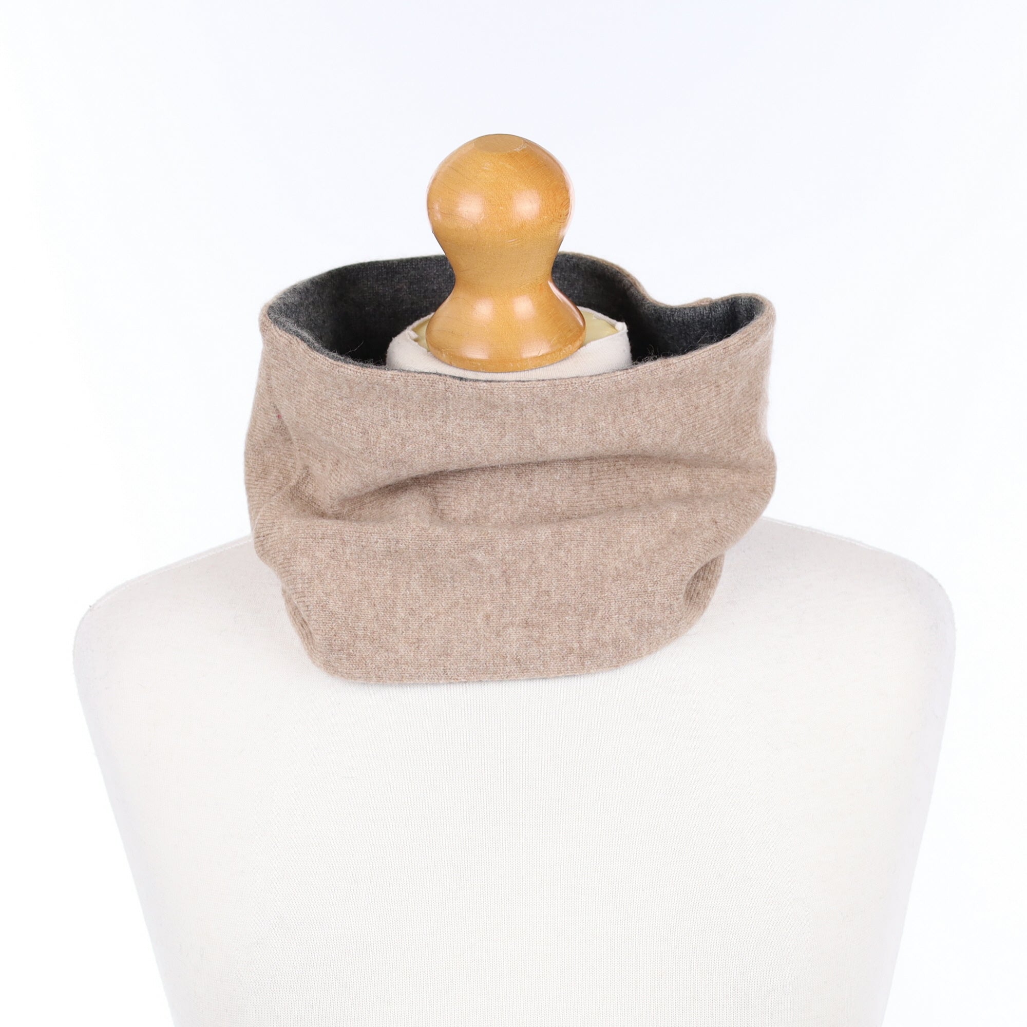 Caramel and Slate Grey Neck Warmer