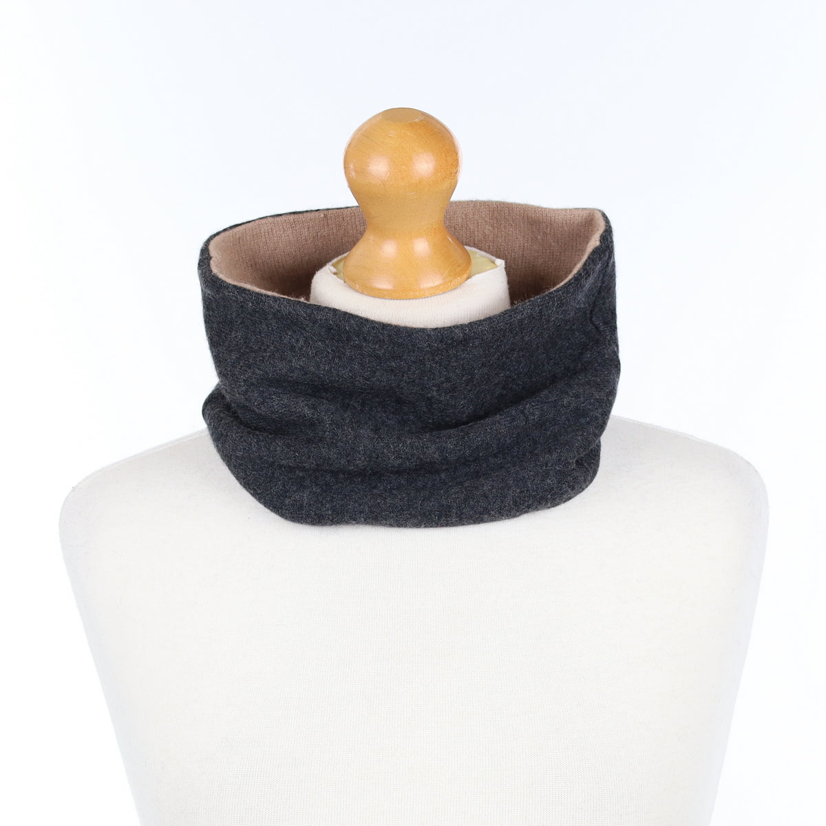Charcoal Grey and Fudge Brown Neck Warmer