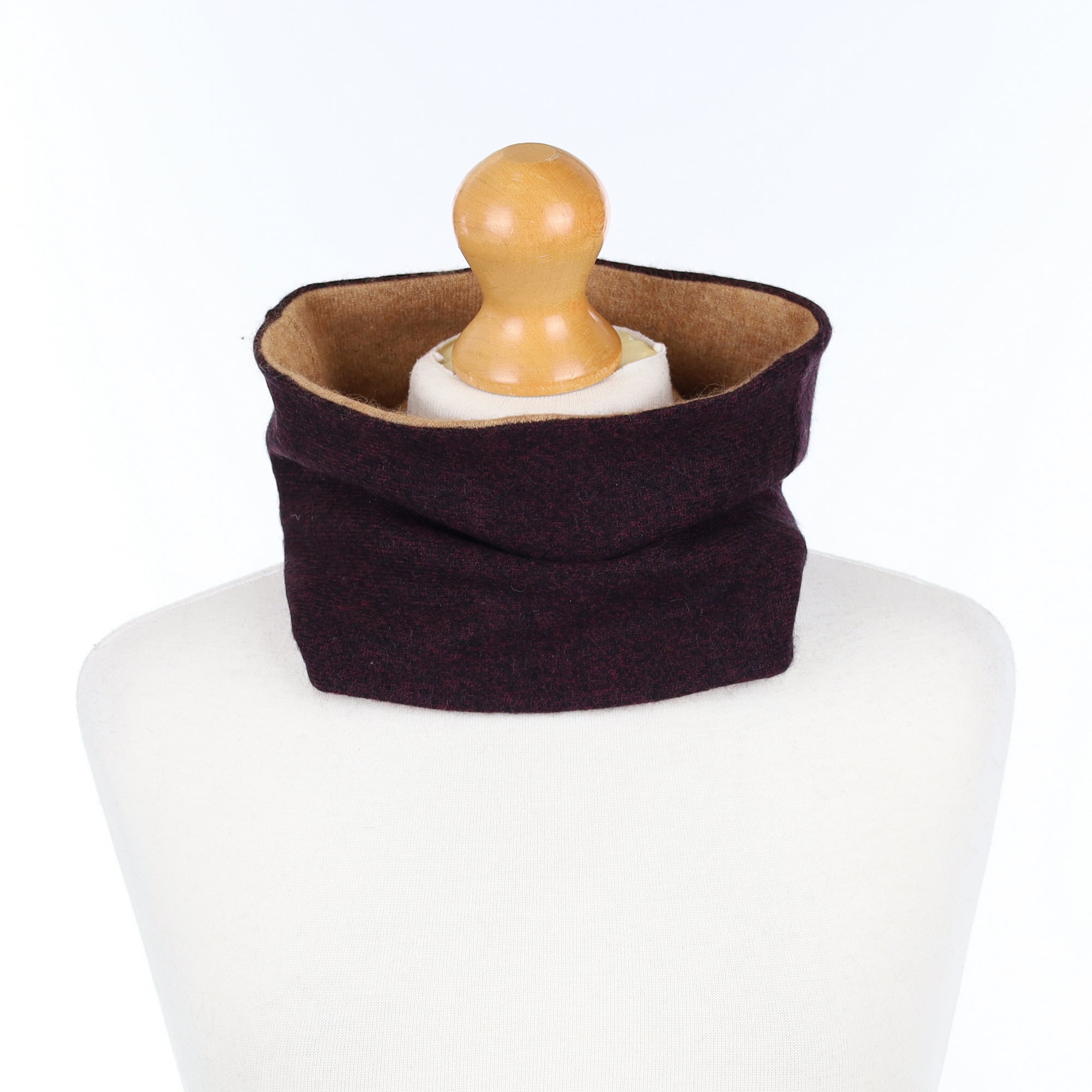 Wine Red Marl and Butterscotch Neck Warmer