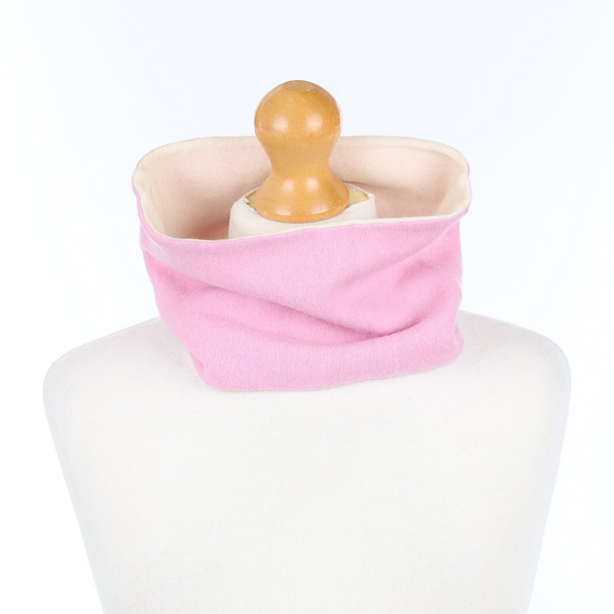 Carnation Pink and Cream Neck Warmer
