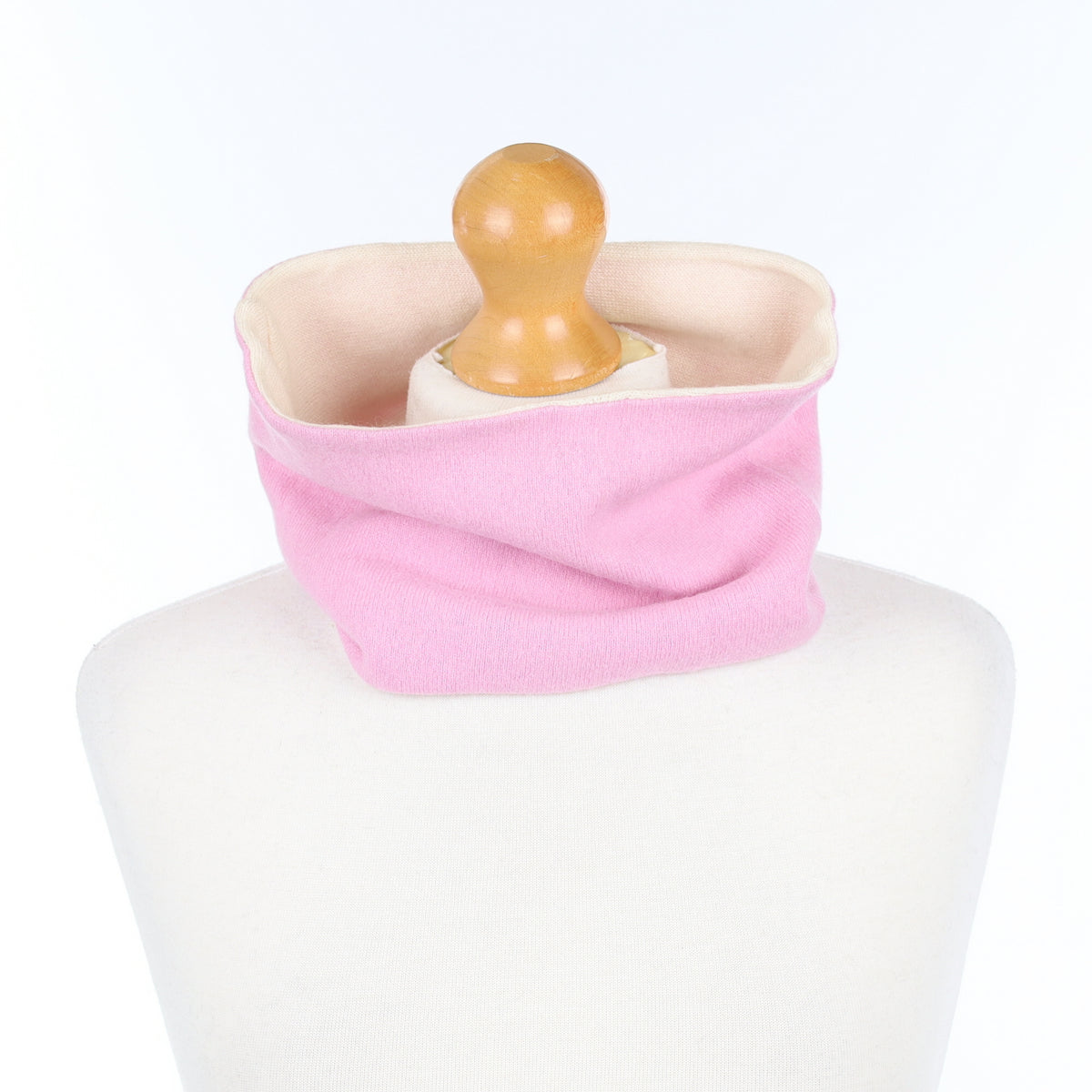 Carnation Pink and Cream Neck Warmer