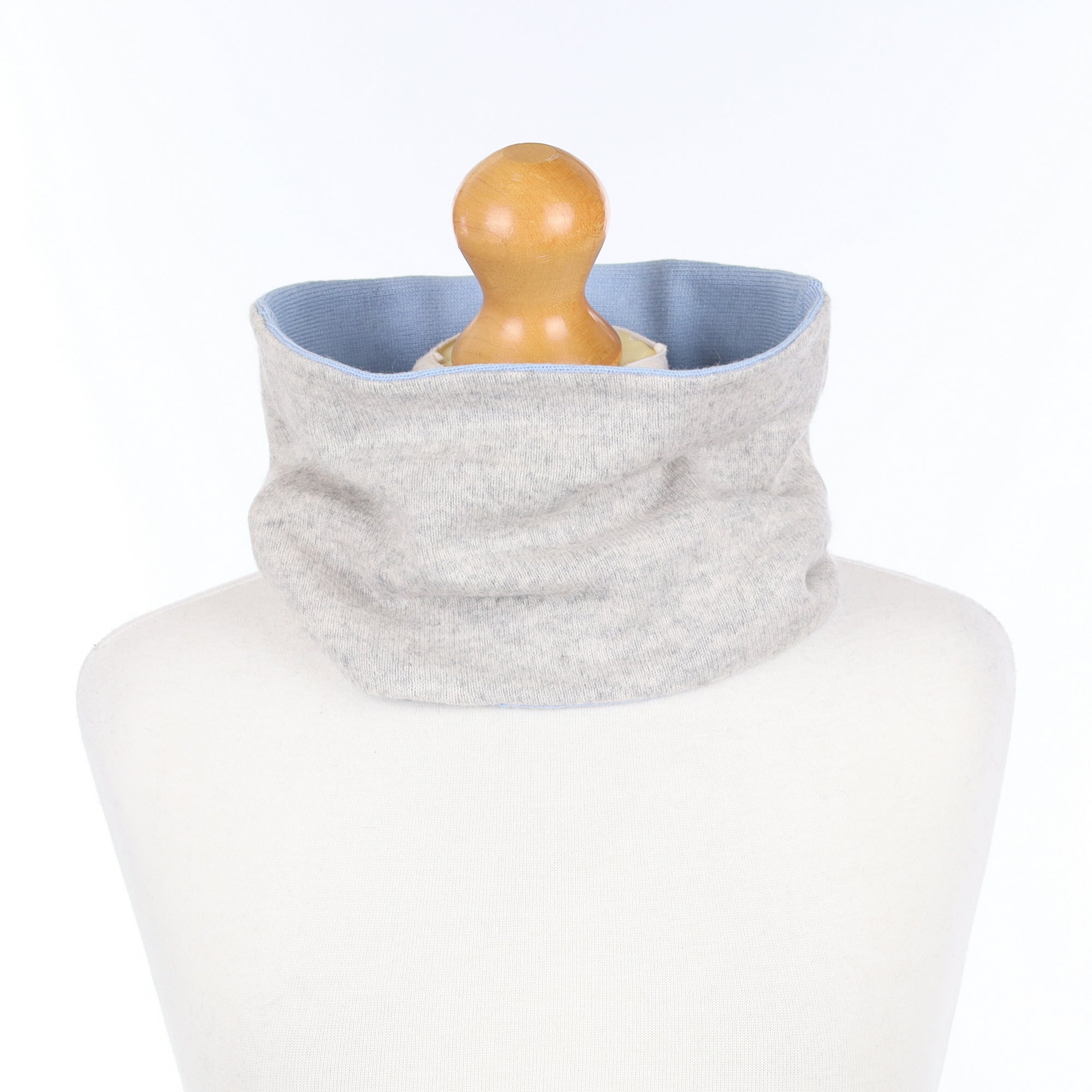 Smoke Grey and Sky Blue Neck Warmer