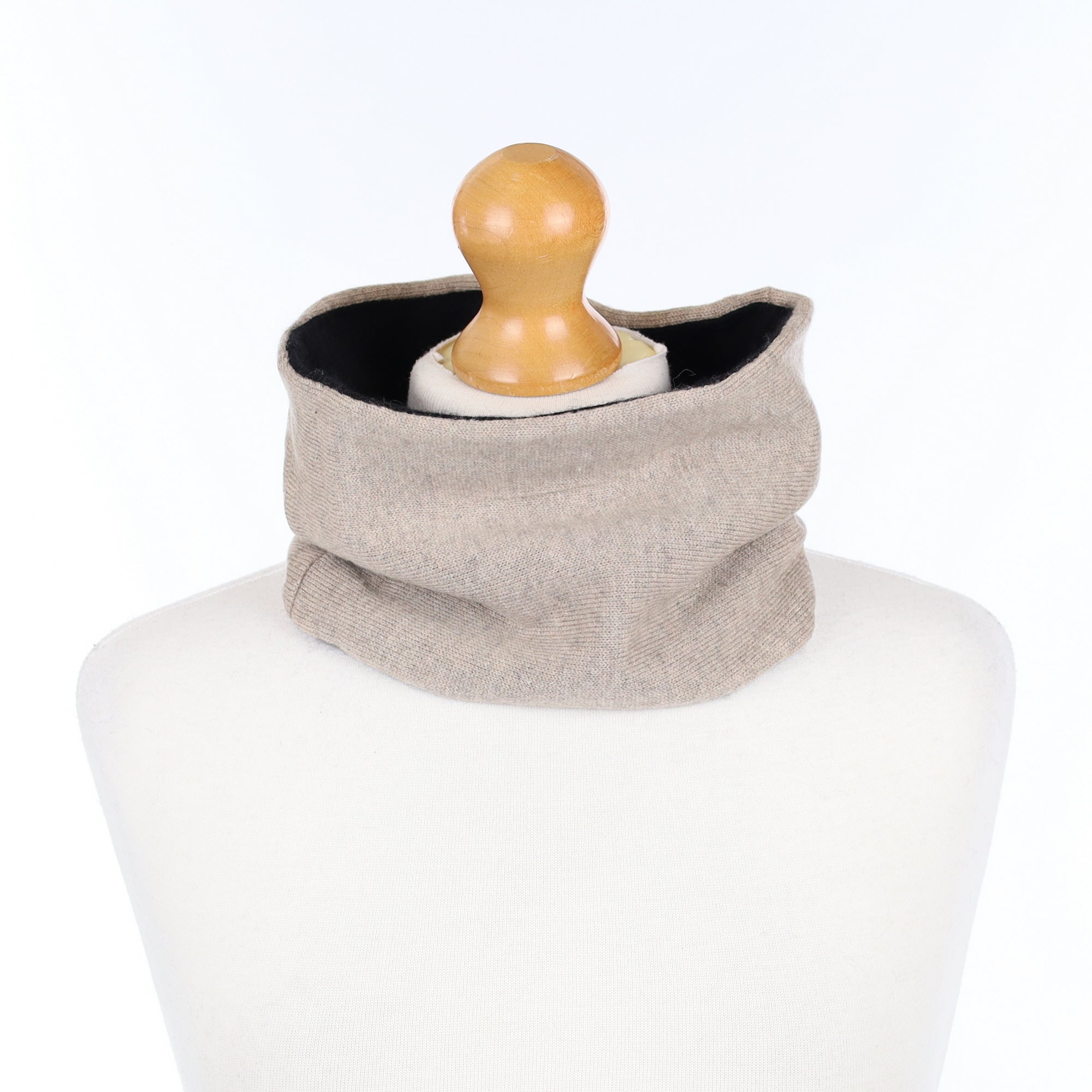 Biscuit Beige and Black Neck Warmer